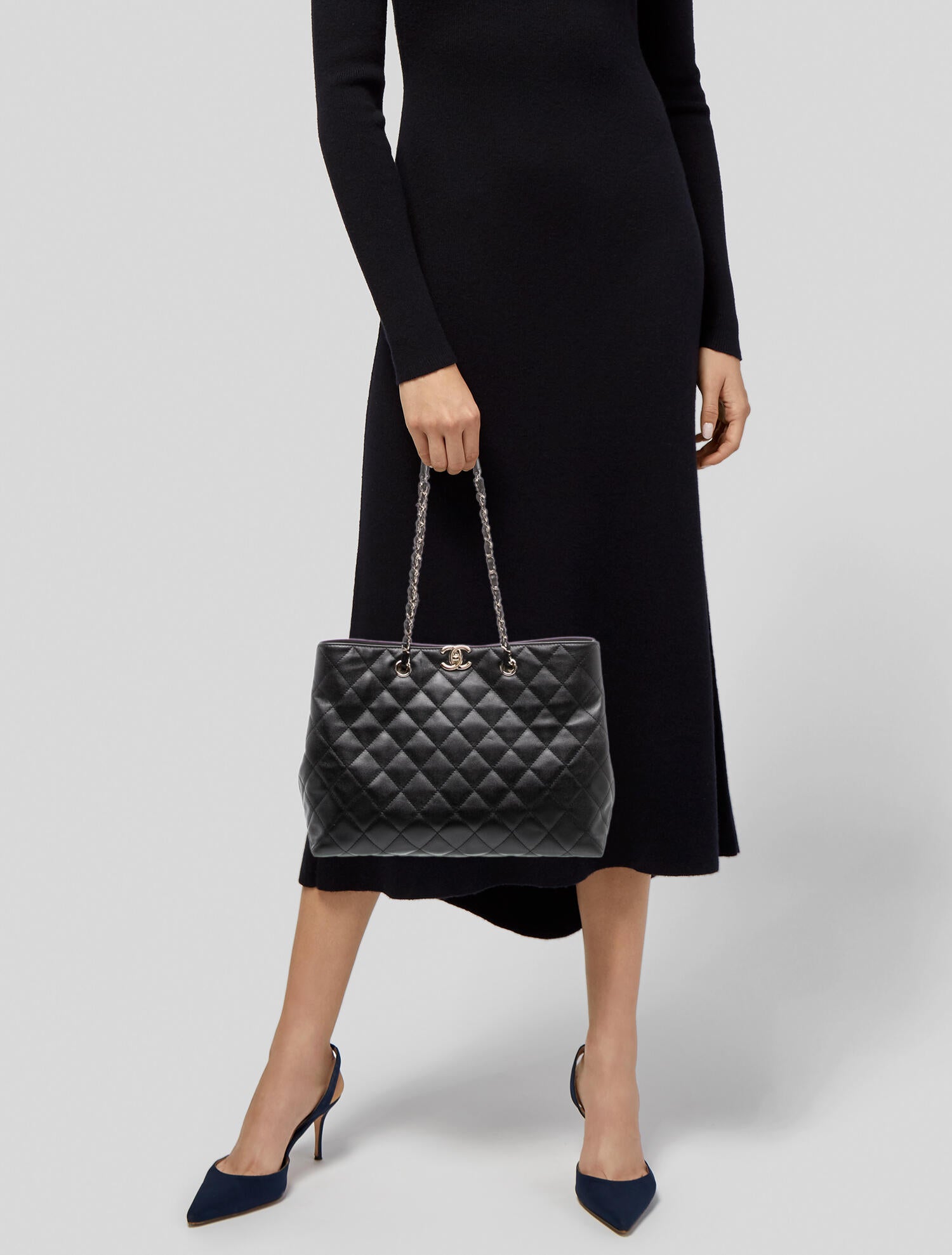 Chanel Happy Stitch Shopping Tote - Black Totes, Handbags