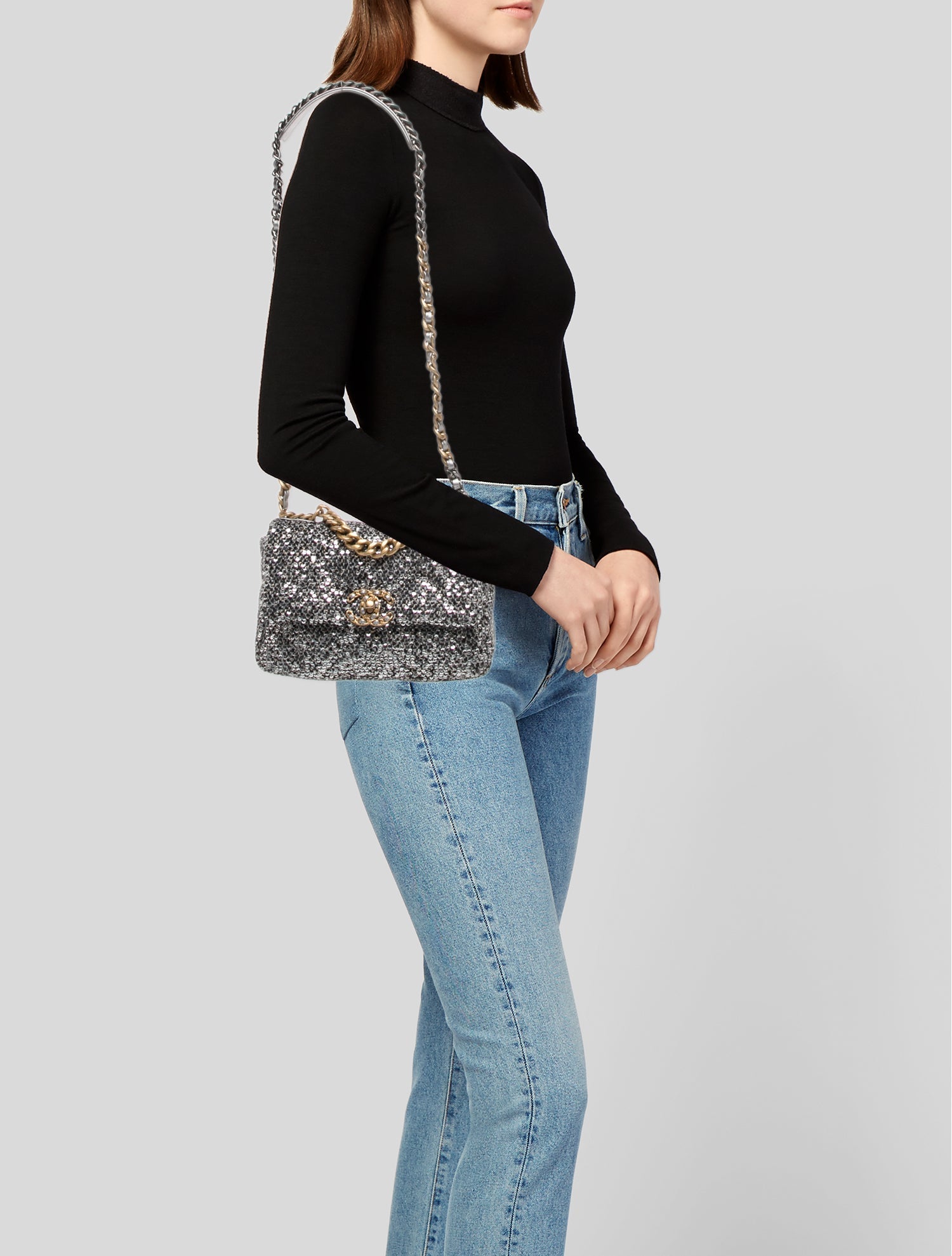 Chanel Medium 19 Sequin Flap Bag