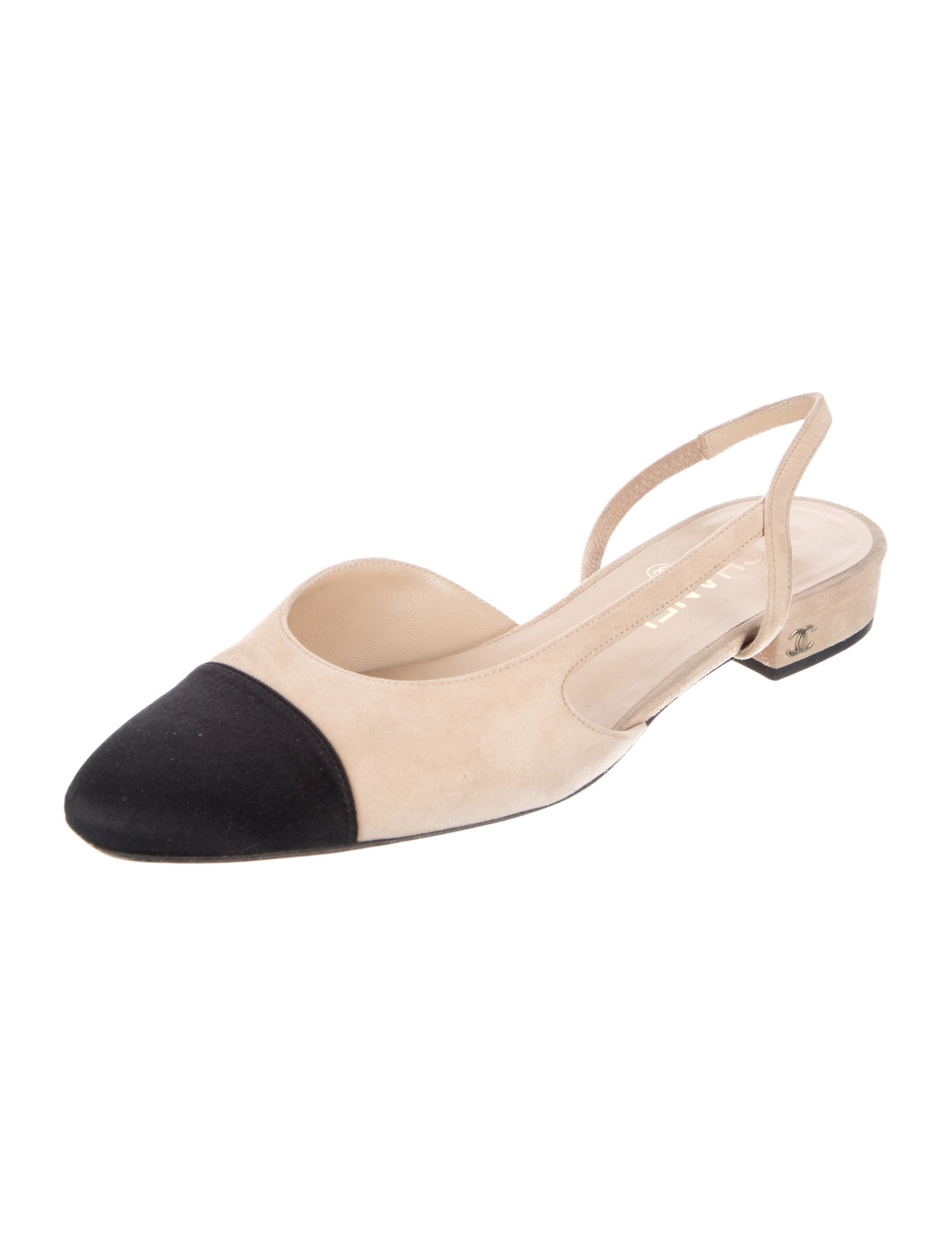 Chanel 2017 Interlocking CC Logo Slingback Flats