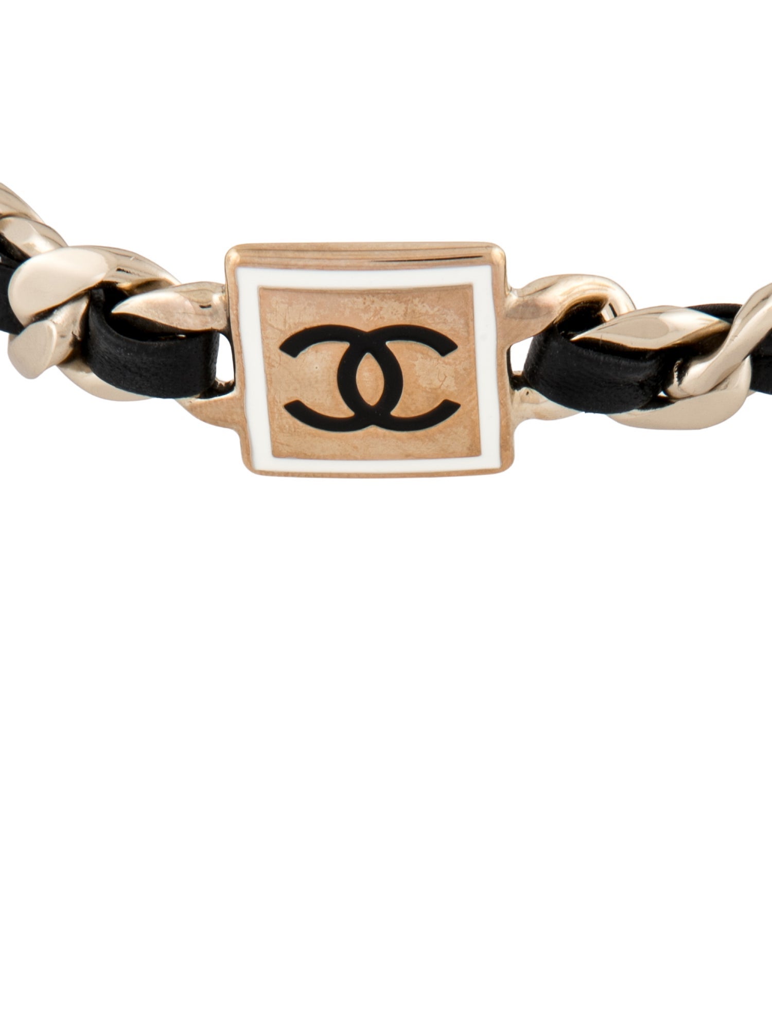 Chanel Leather & Resin CC Choker Necklace