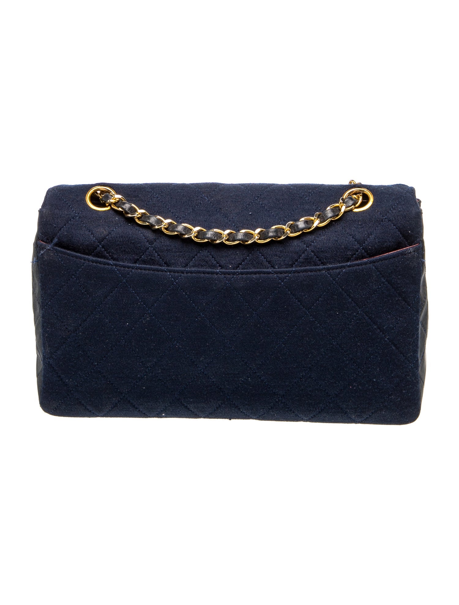 Chanel Vintage Jersey Flap Bag - Blue Shoulder Bags, Handbags