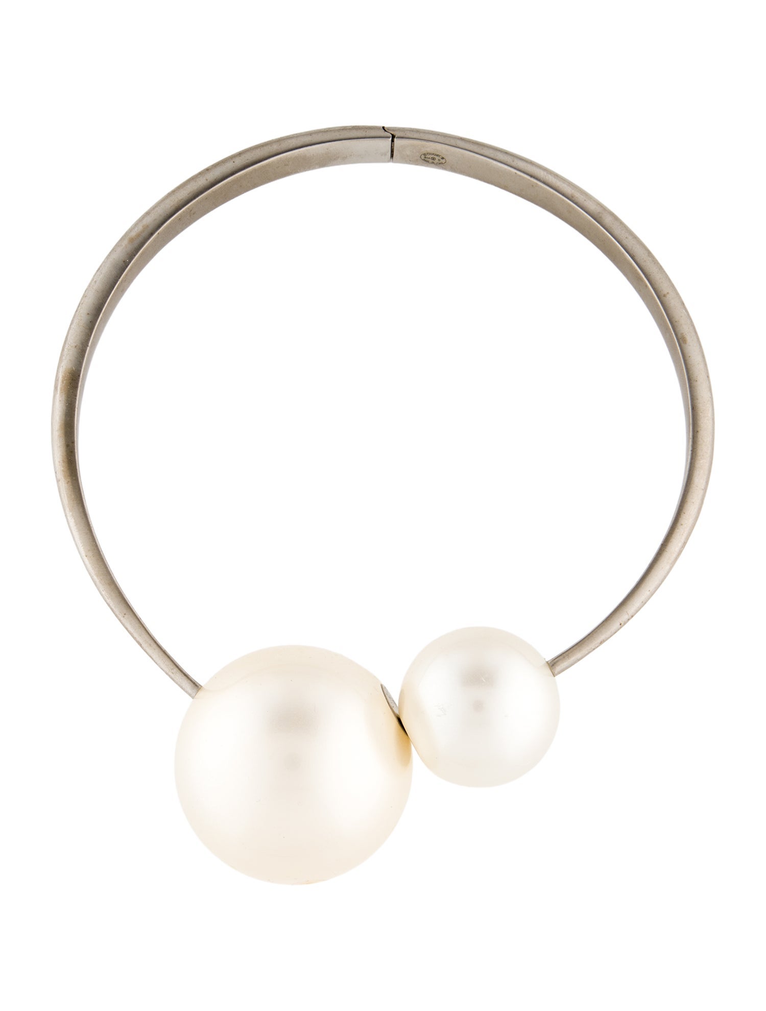 Chanel Faux Pearl Hinged Choker Necklace