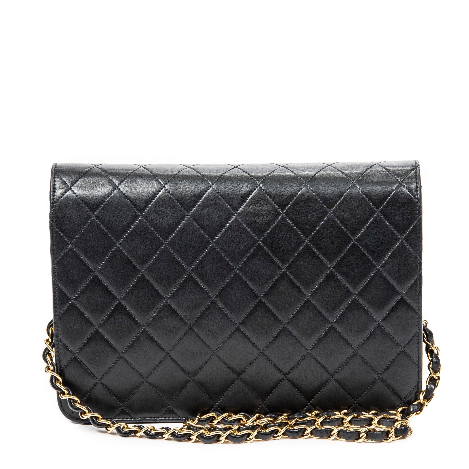 Chanel Leather Vintage Push Lock Straight Flap