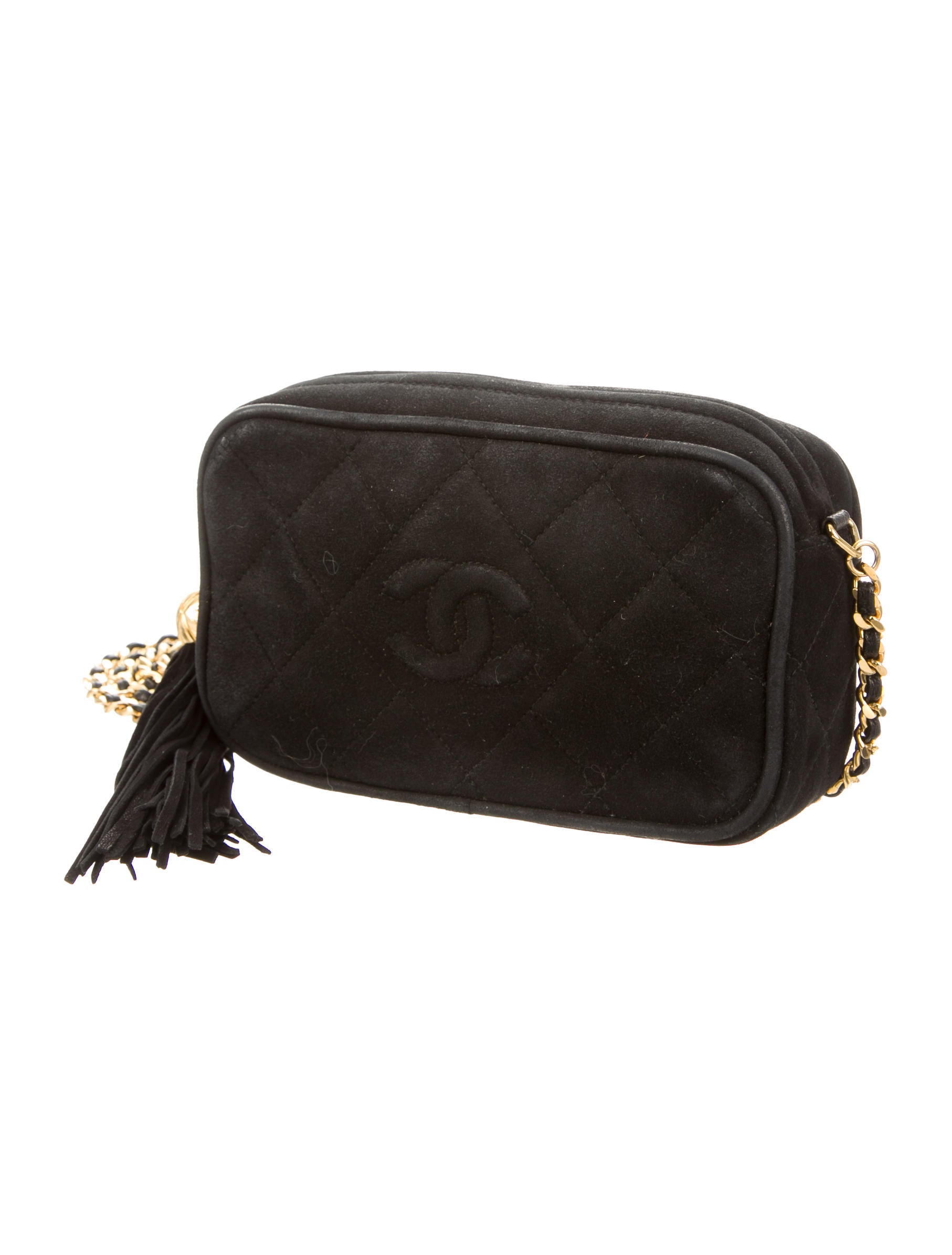 Chanel Quilted Suede Camera Bag Handbags CHA148053 The RealReal