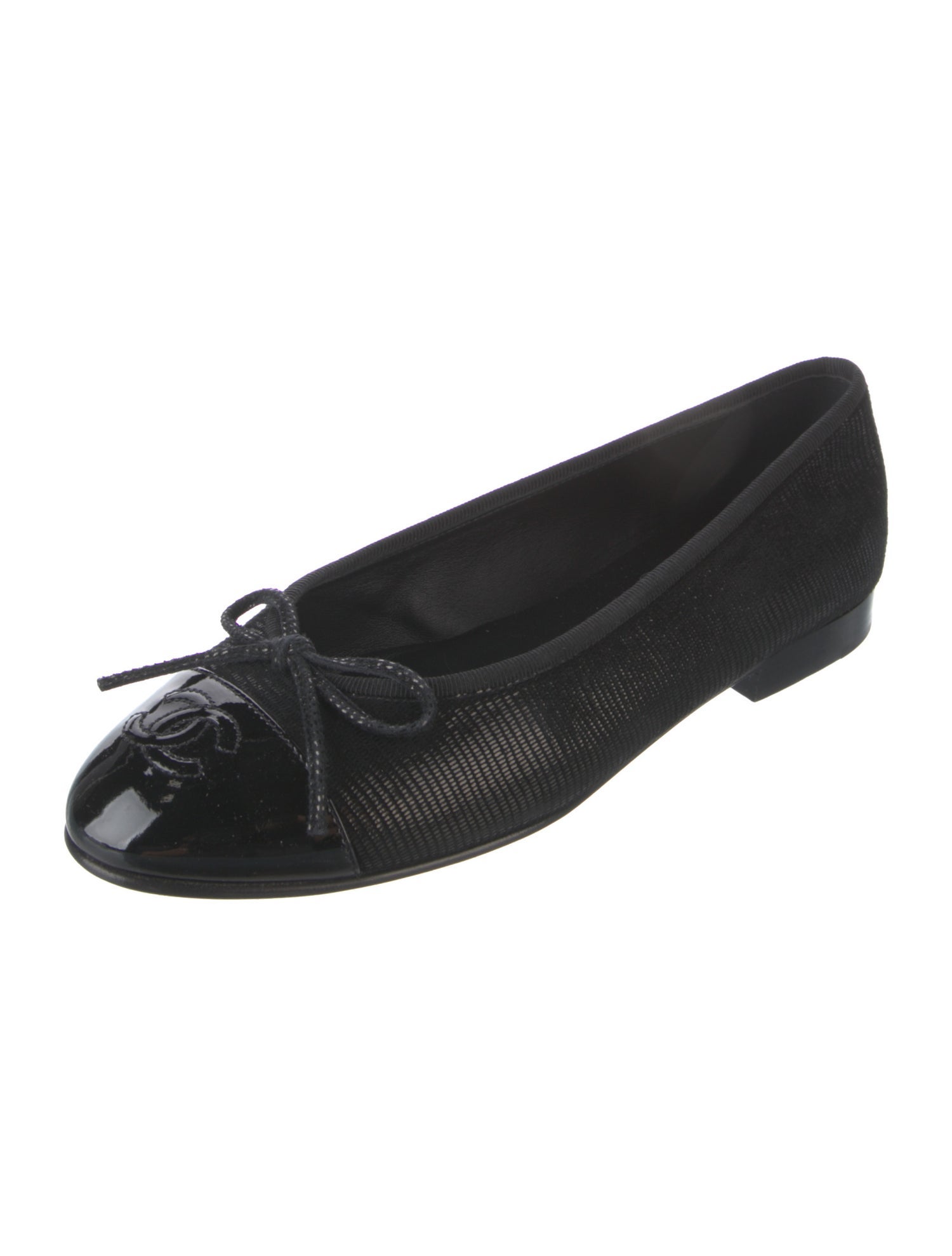 Chanel Interlocking CC Logo Suede Ballet Flats