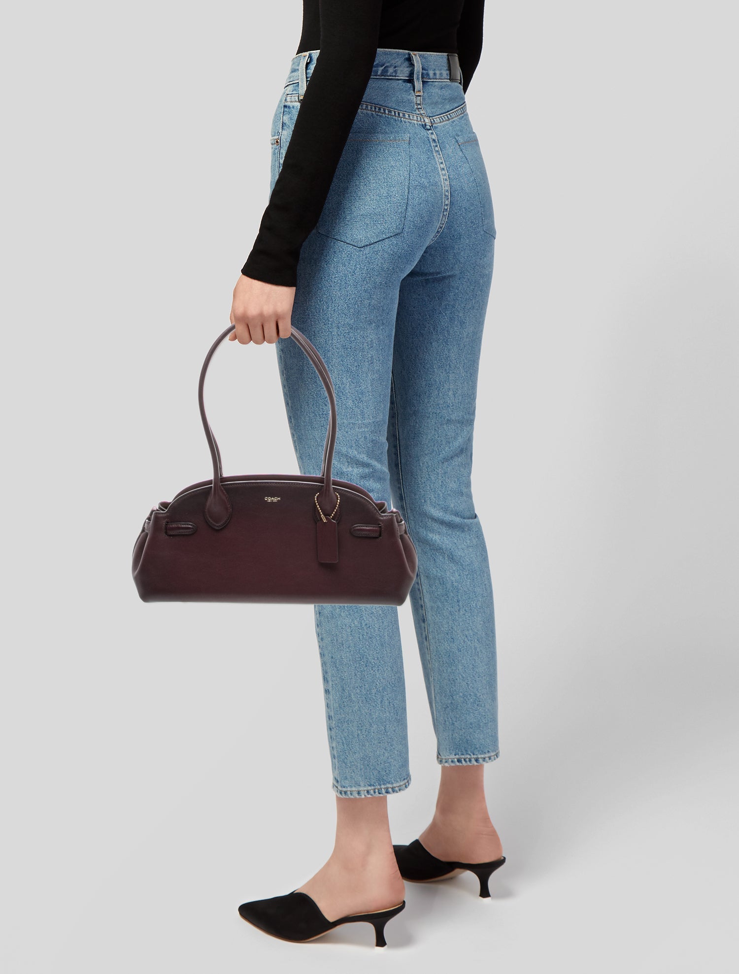 Coach Stardust Studded Saddle Bag - Grey Crossbody Bags, Handbags
