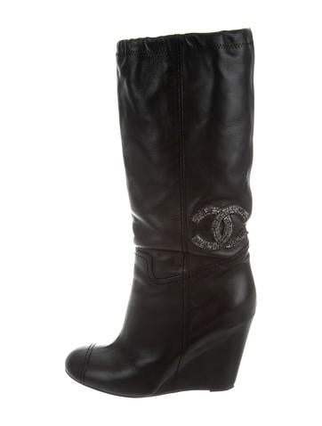 Chanel CC Wedge Boots