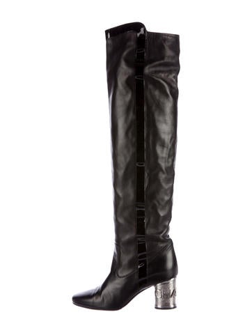 Chanel Leather Over-The-Knee Boots