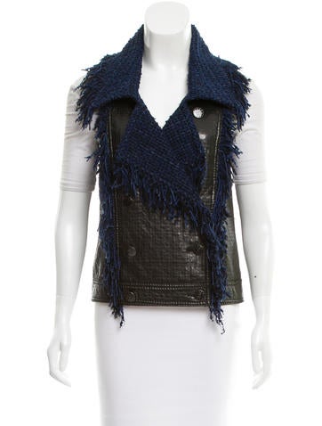 Chanel Fringe-Trimmed Leather Vest