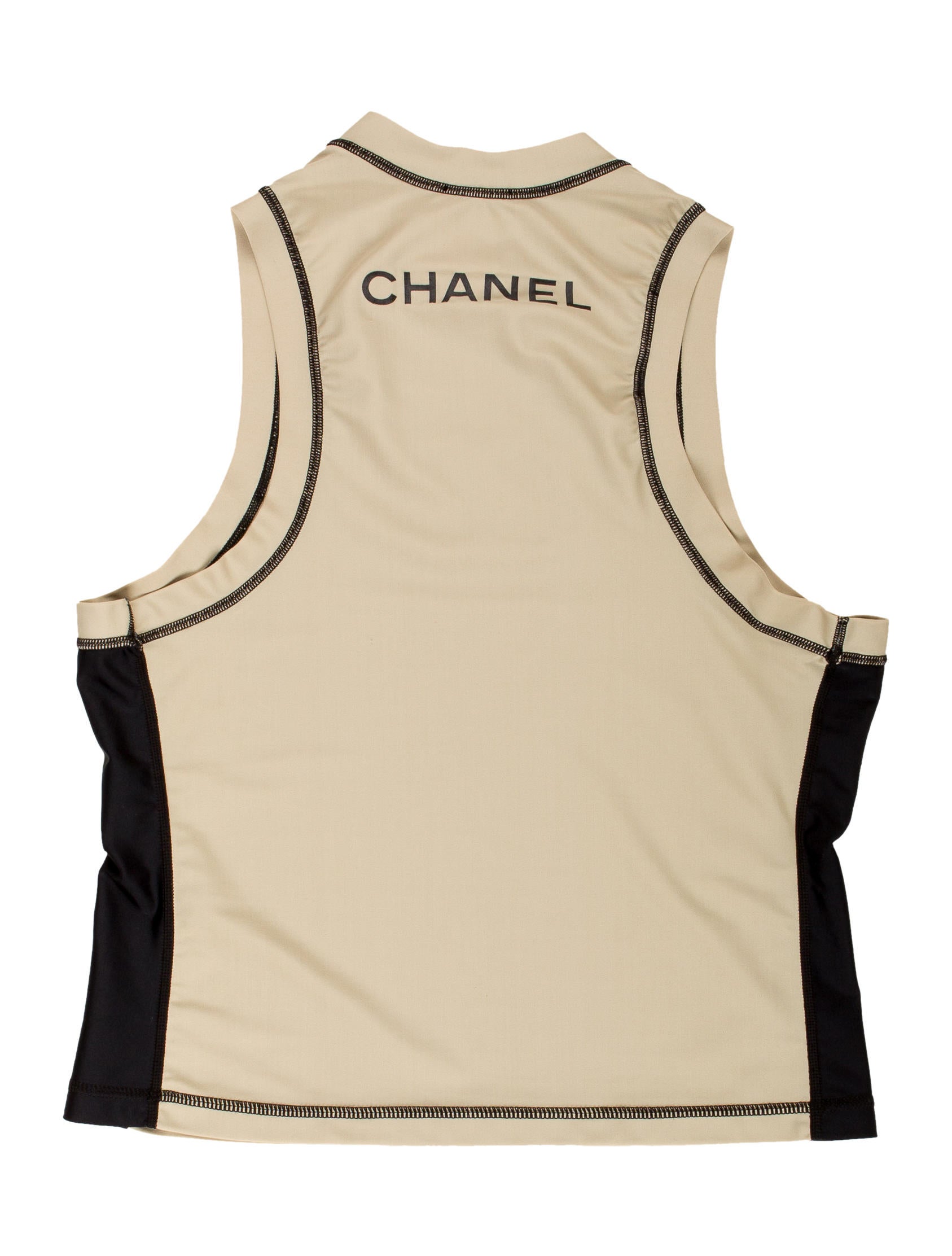Chanel Sleeveless Swim Top - Neutrals Swimwear, Clothing