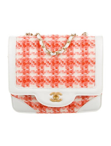 Chanel Square Quilted Tweed Single Flap Bag