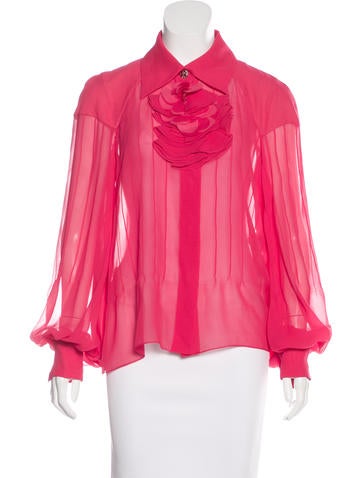 Chanel 2016 Silk Georgette Crepe Blouse w/ Tags
