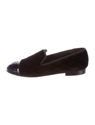 Chanel 2016 Velvet Cap-Toe Loafers