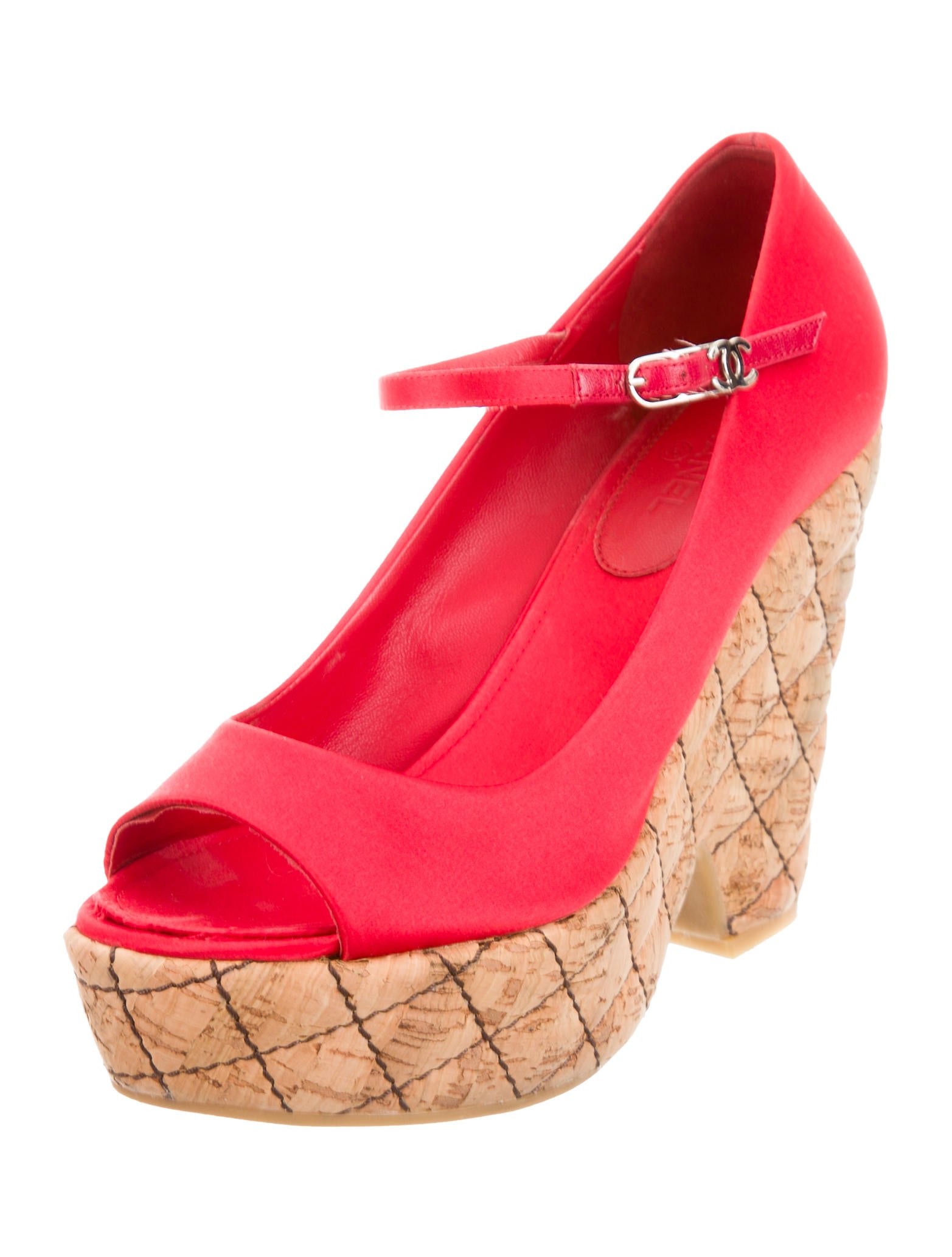 Chanel Quilted Satin Sandals Neutrals Pumps, Shoes CHA155878 The RealReal