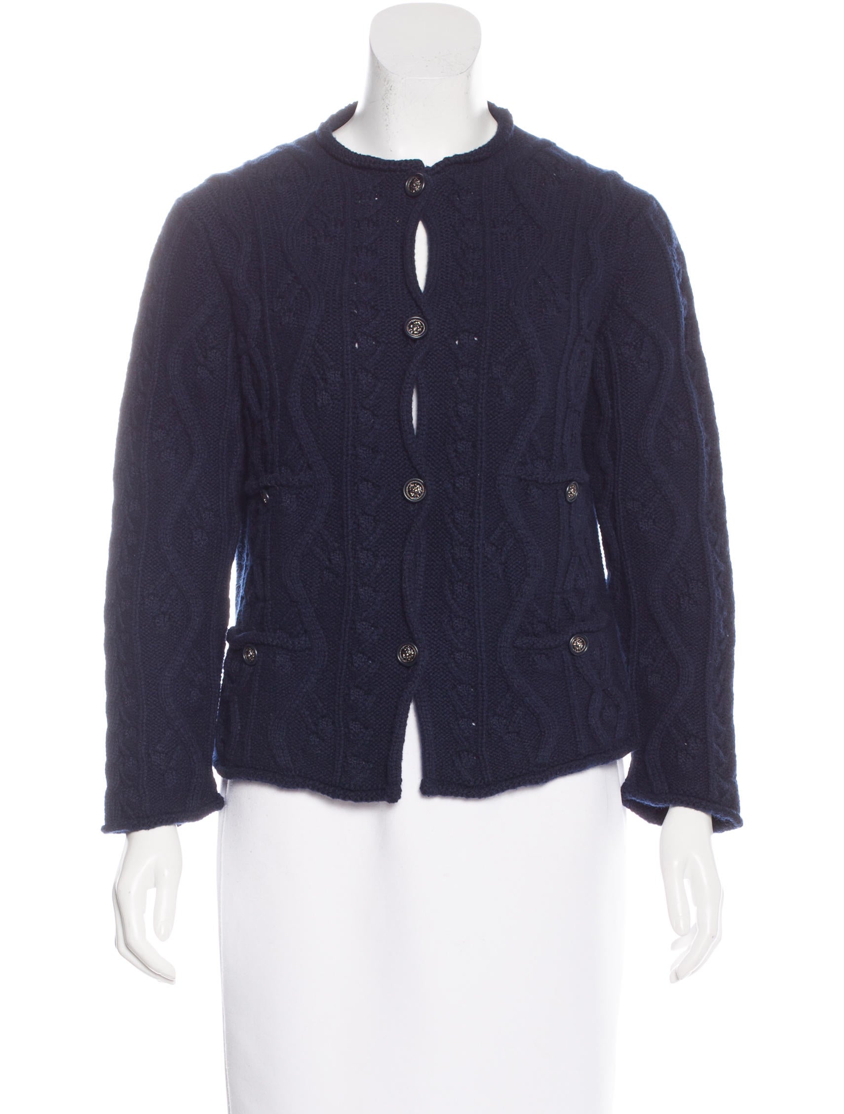 Chanel Cashmere Cable Knit Cardigan - Clothing - CHA156128 The RealReal