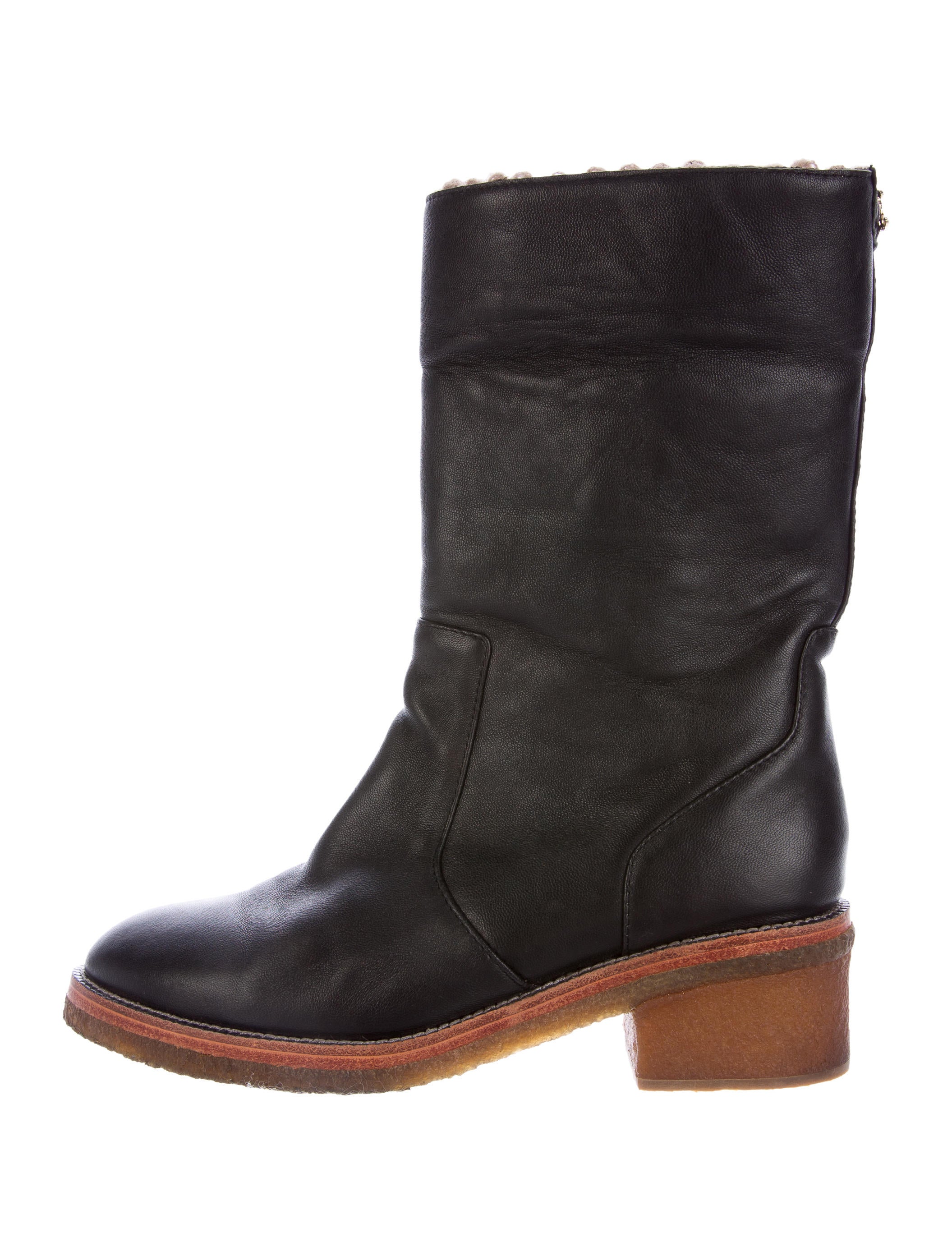 chanel boots chanel leather mid calf boots shoes cha161492 the chanel boots chanel leather mid calf boots shoes cha161492 the