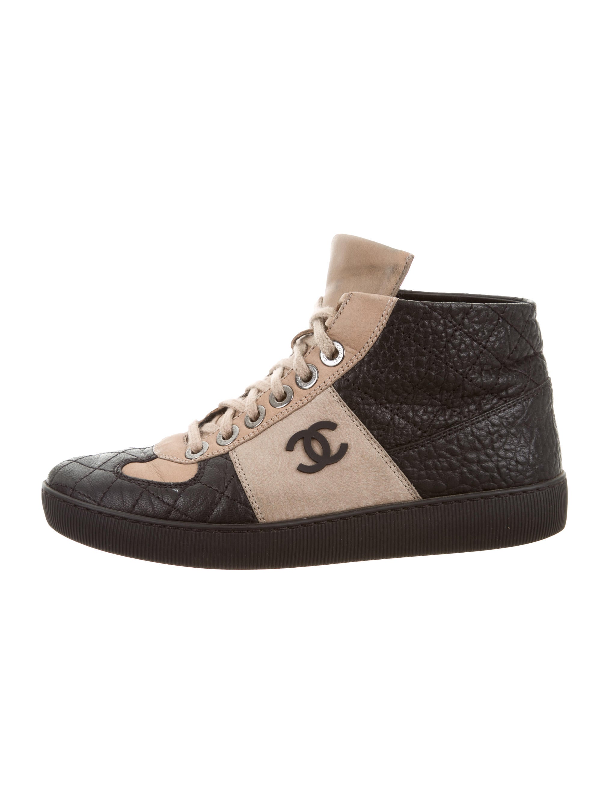 chanel high top sneakers chanel cc high top sneakers shoes cha163767 the realreal chanel high top sneakers chanel cc high top sneakers shoes cha163767 the realreal