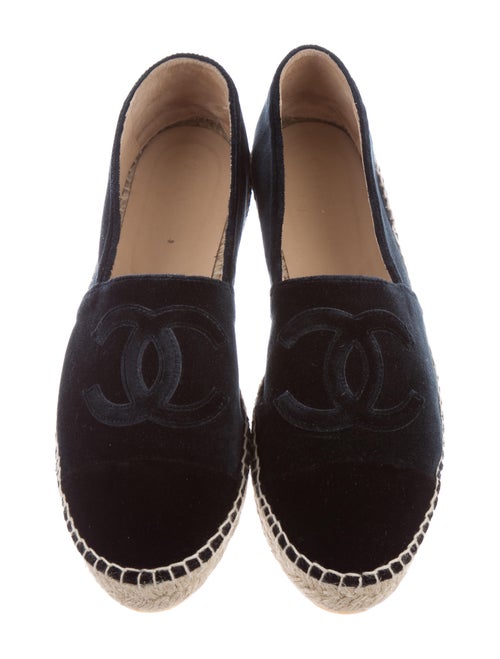 Chanel Velvet Espadrille Flats