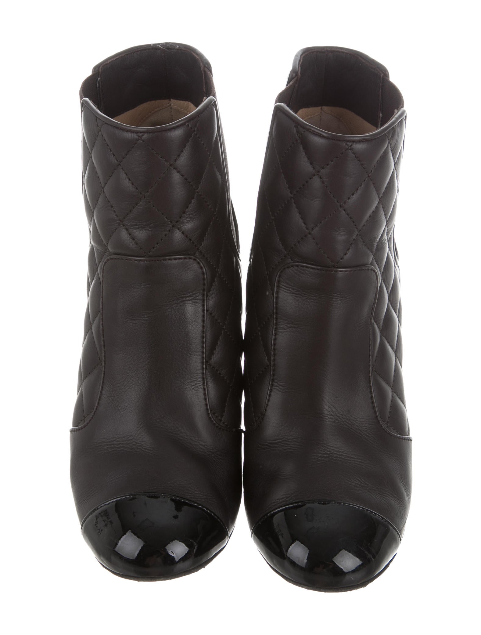 Chanel Quilted Wedge Ankle Boots Shoes CHA168213 The RealReal