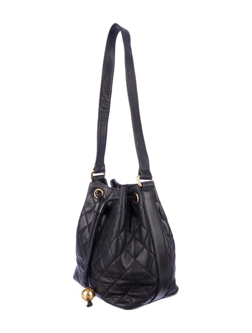 Chanel Drawstring Bucket Bag Black Shoulder Bags, Handbags CHA16927