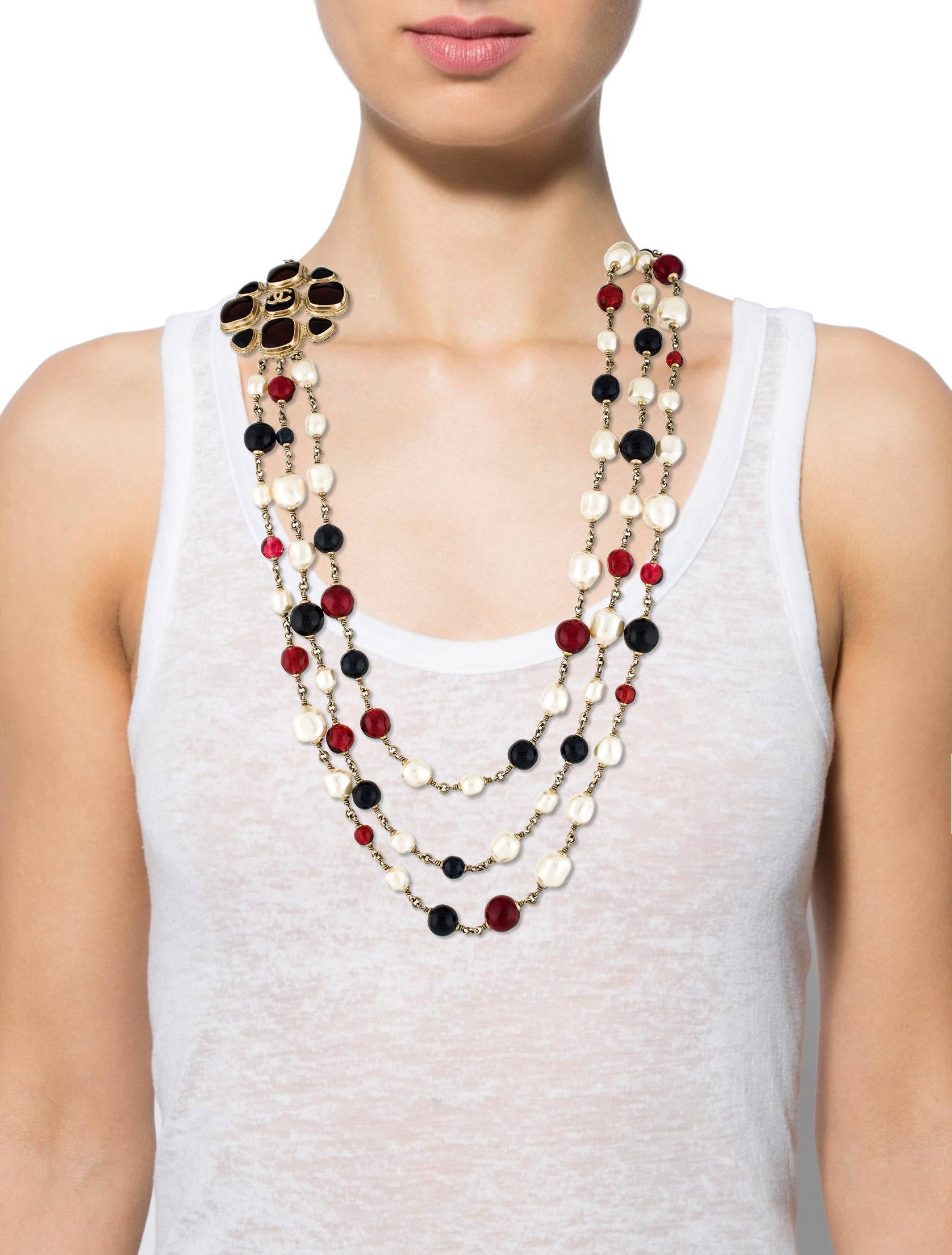 Chanel Faux Pearl Gripoix Necklace Necklaces CHA170136 The RealReal