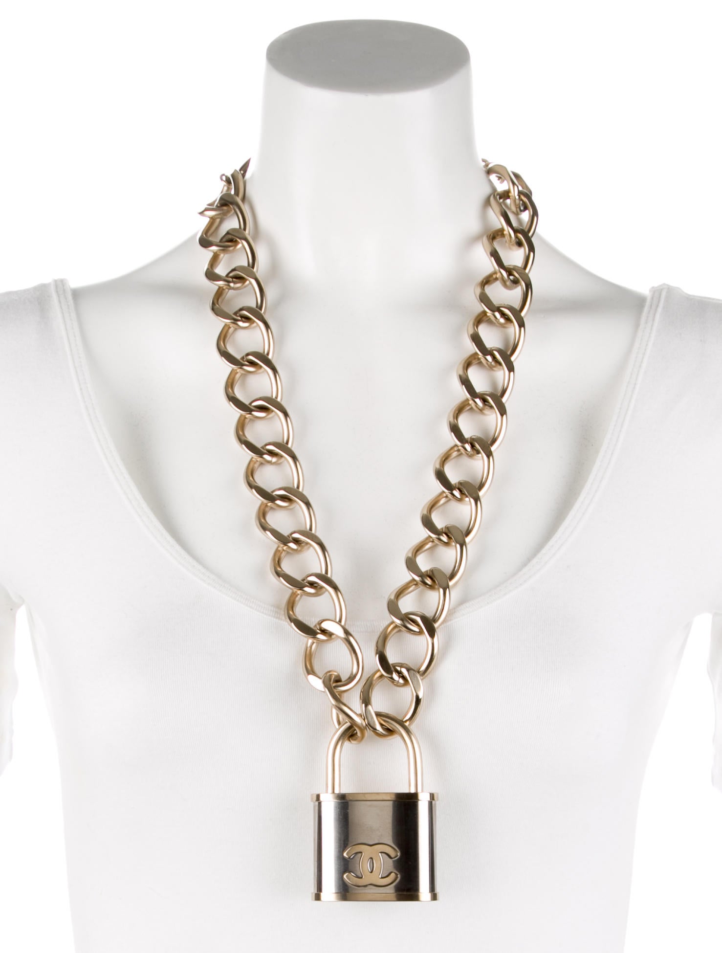 Chanel CC Padlock Statement Necklace w/ Tags Necklaces CHA170876
