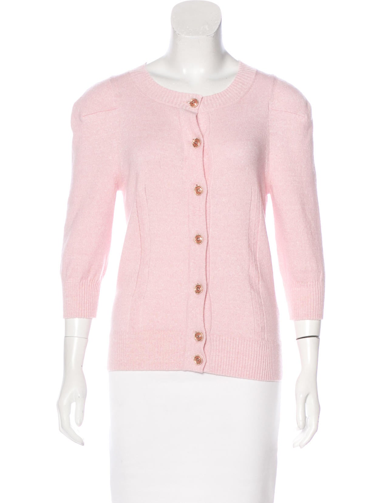Chanel Knit Three-Quarter Sleeve Cardigan - Clothing - CHA171365 The RealReal