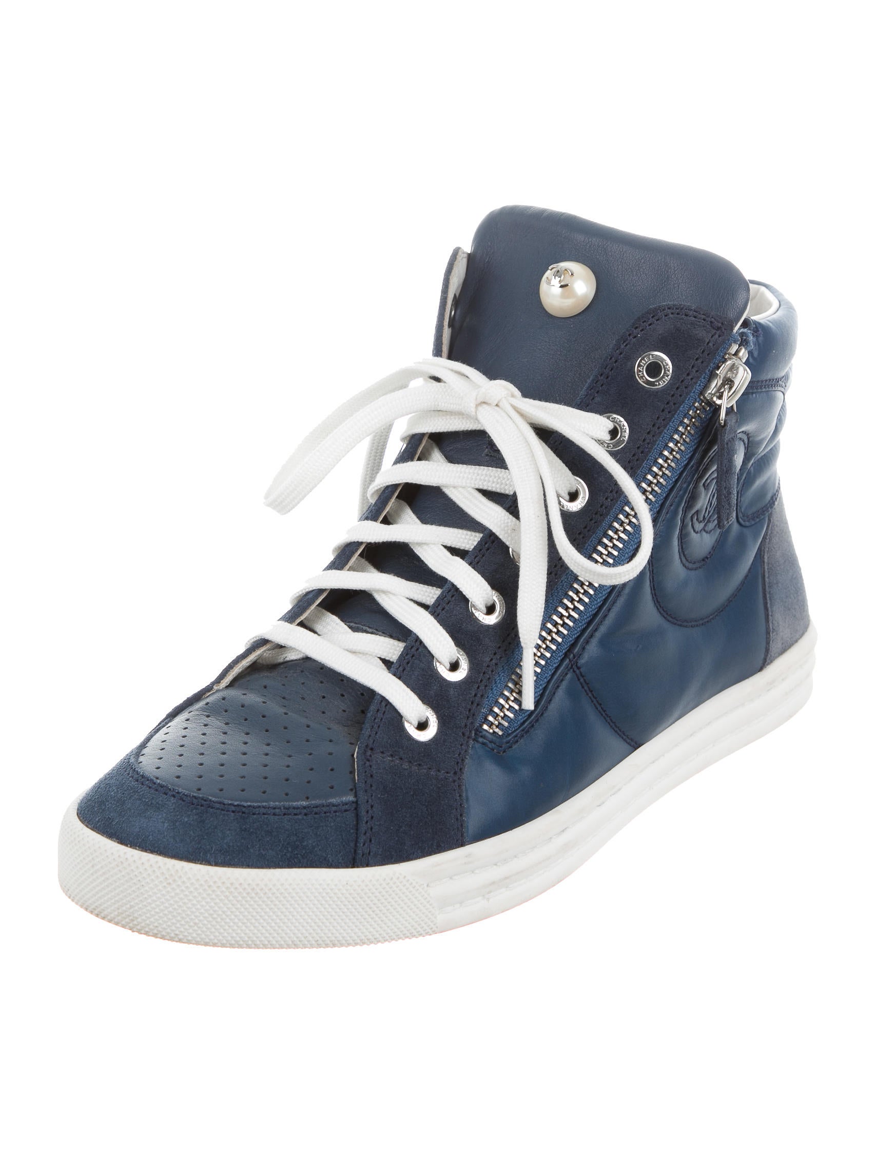 Chanel 2015 CC High-Top Sneakers - Shoes - CHA172315 | The RealReal