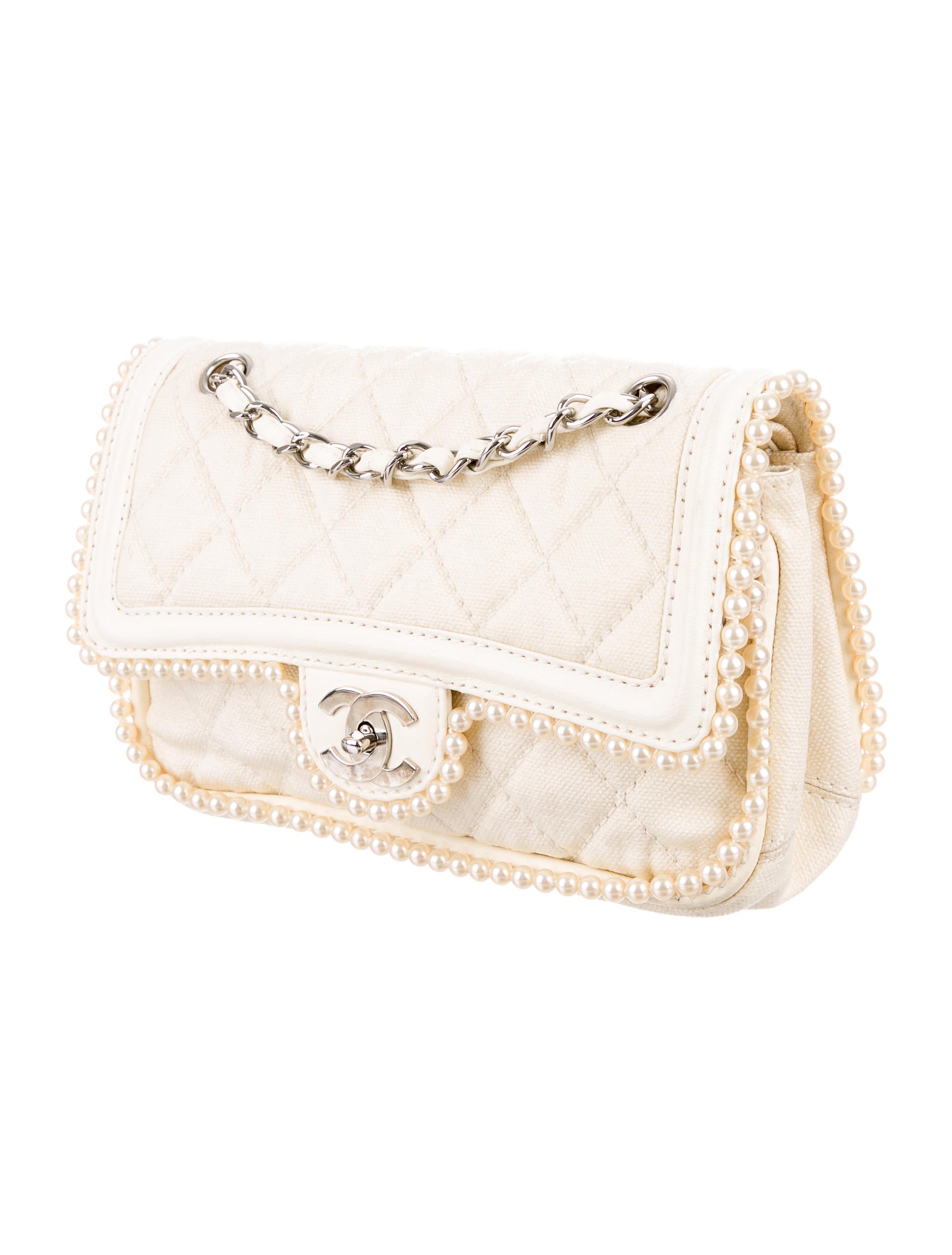 Chanel Pearl Double Flap Bag Handbags CHA173671 The RealReal