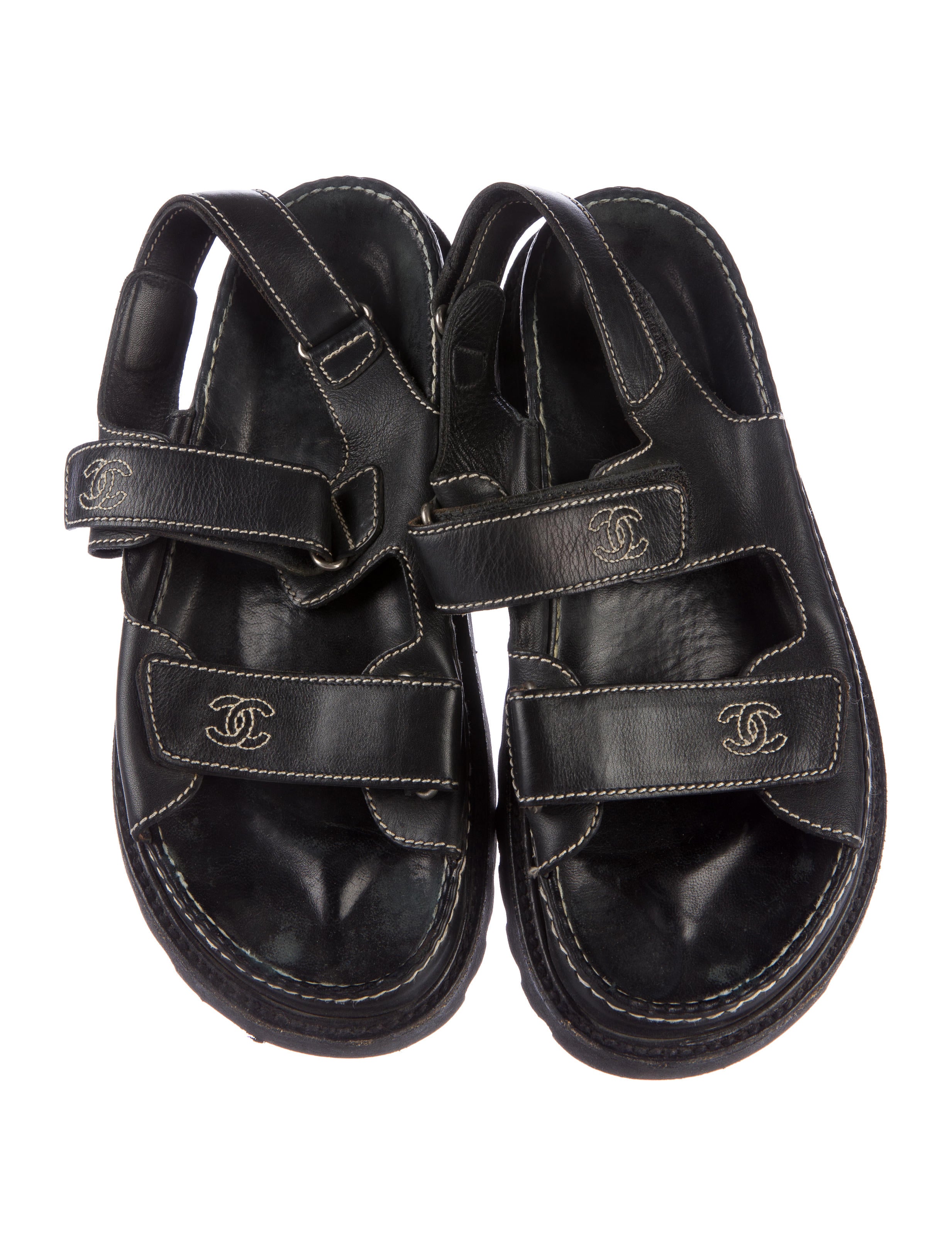 coco chanel velcro sandals