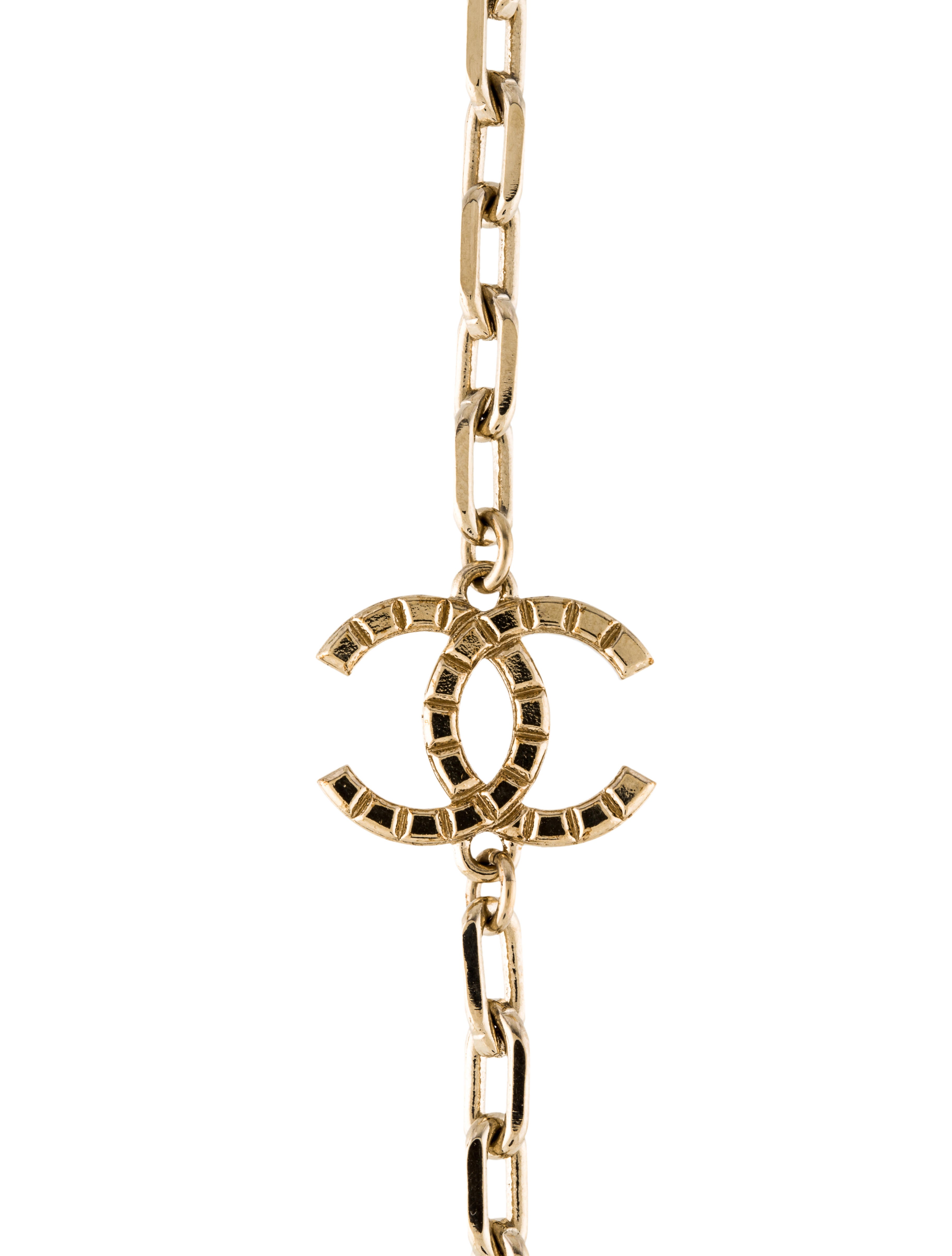 Chanel Faux Pearl Long Chain Necklace Necklaces CHA177707 The