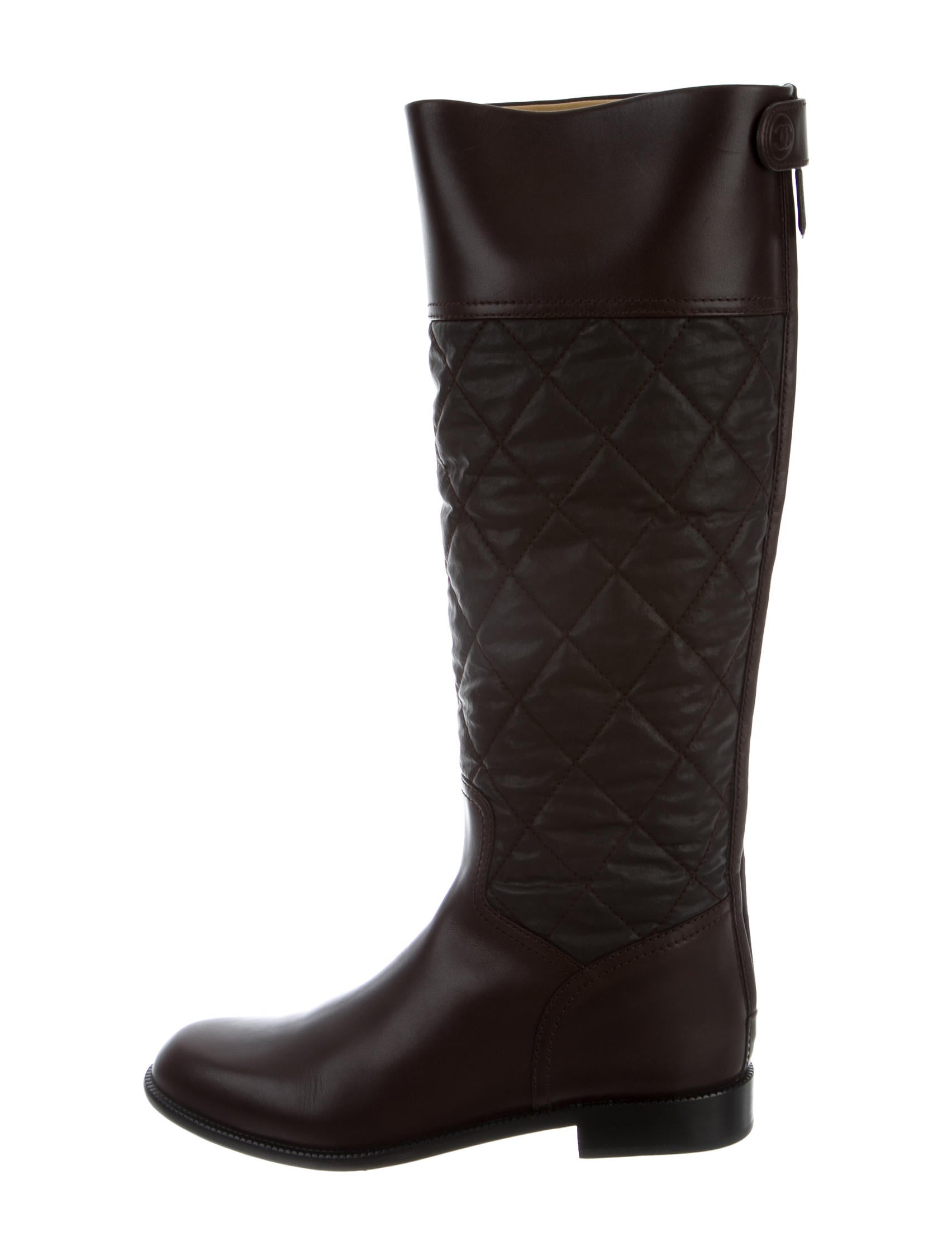 Chanel Quilted Leather Riding Boots Shoes CHA179552 The RealReal