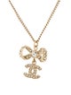 Chanel Crystal Bow Pendant Necklace