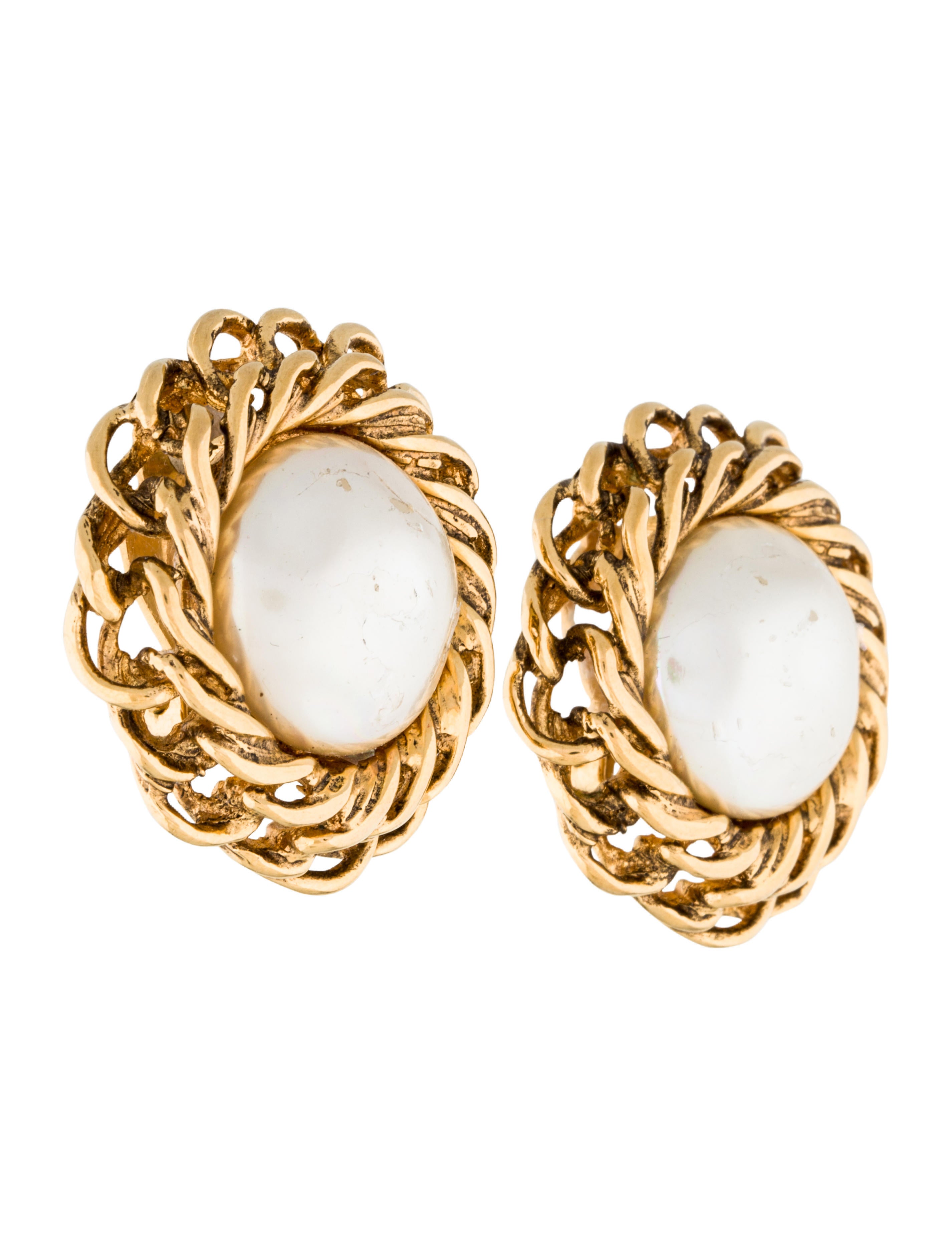 Chanel Pearl ClipOn Earrings Earrings CHA181115 The RealReal