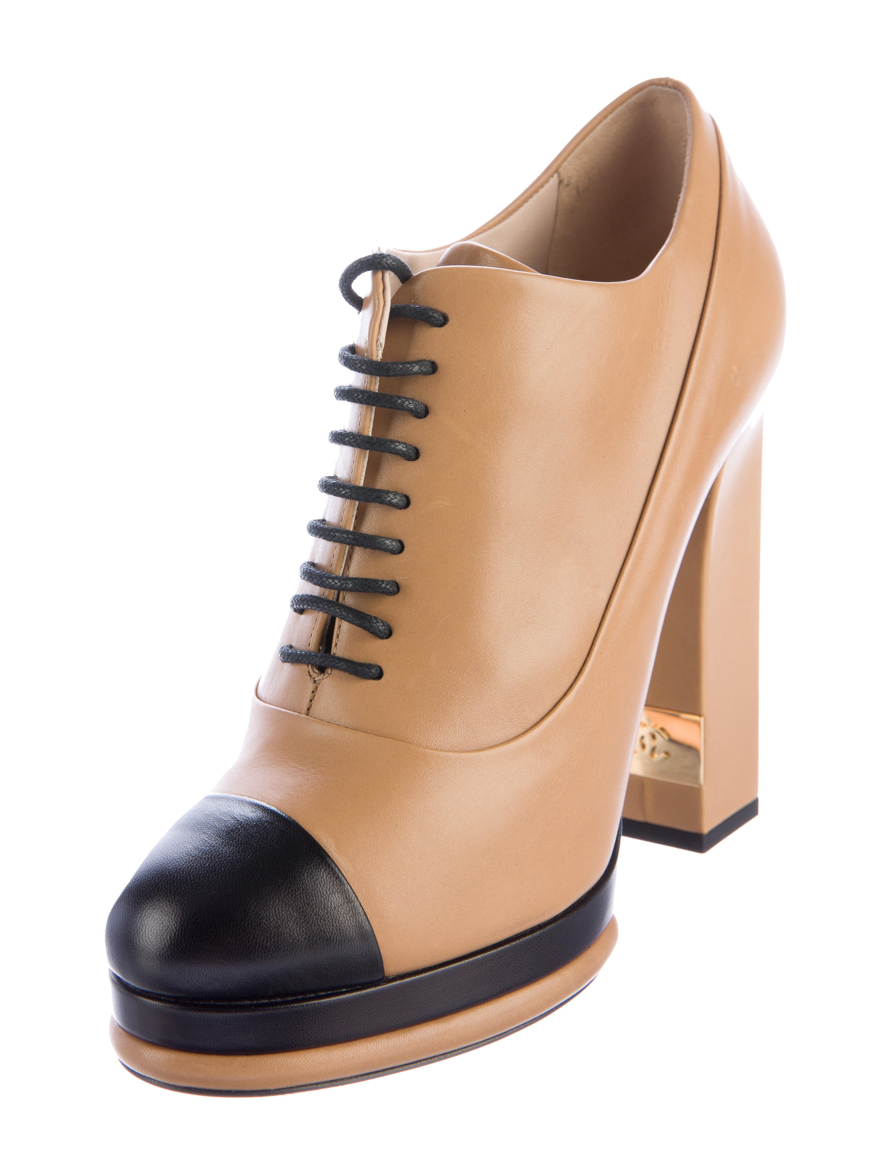 Chanel CapToe Leather Booties Shoes CHA181394 The RealReal