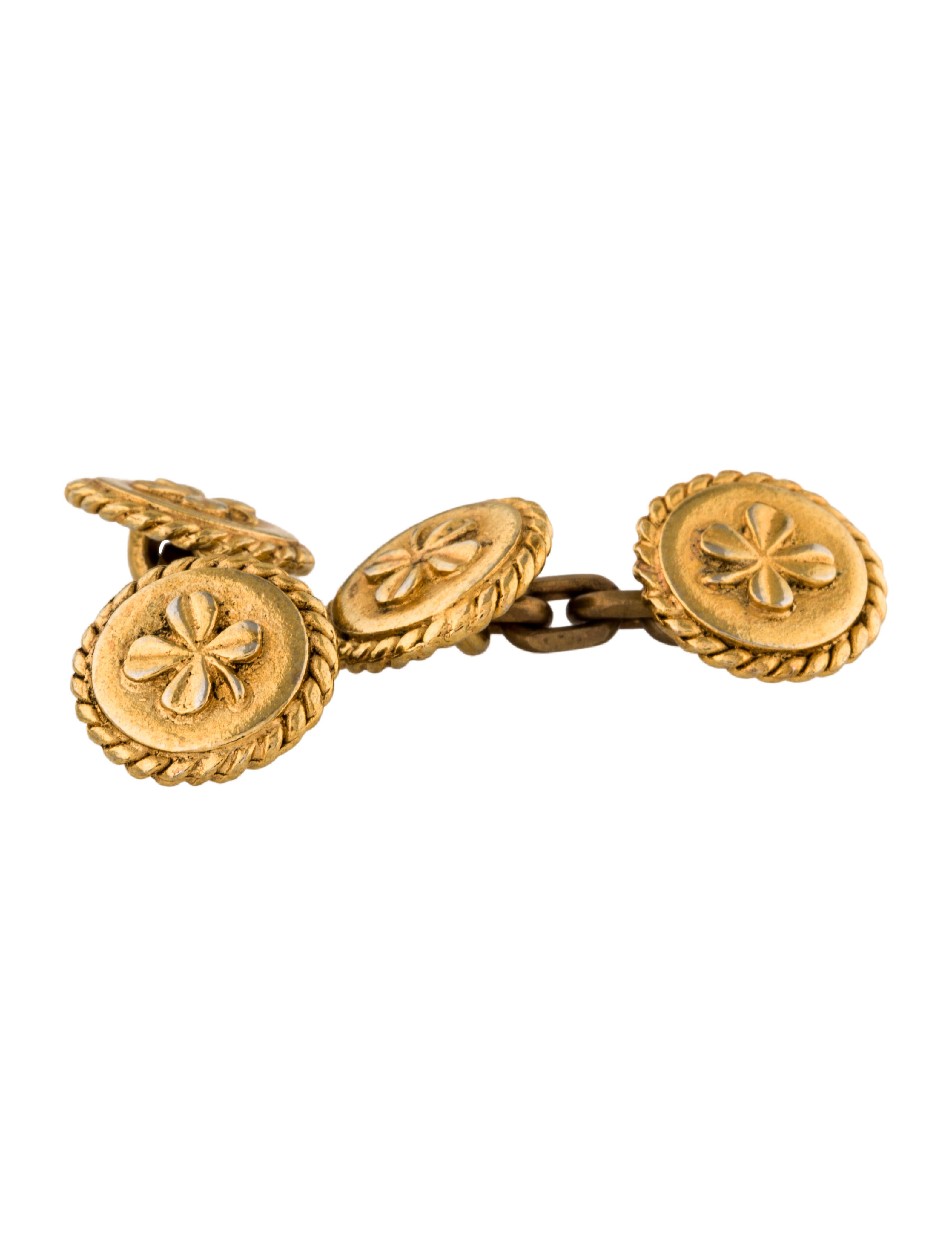 Chanel Four Leaf Clover Cufflinks