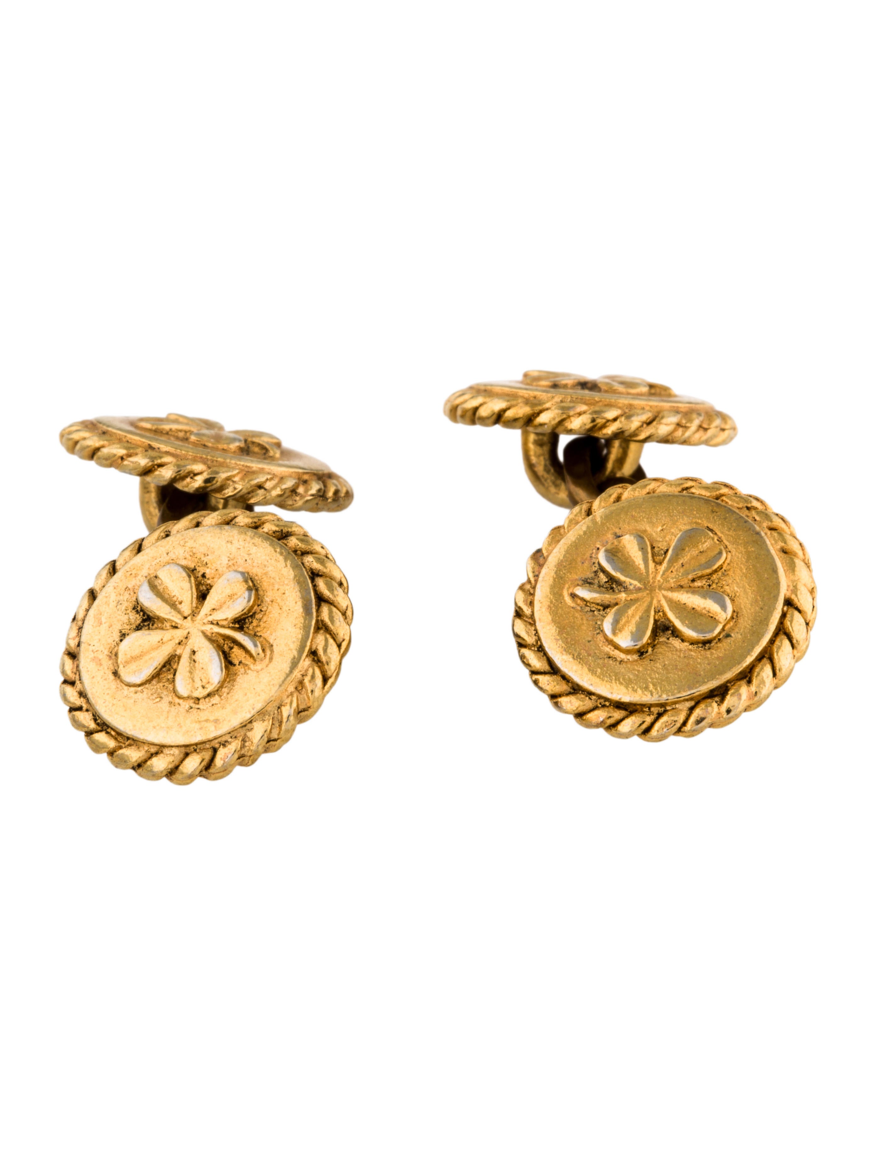 Chanel Four Leaf Clover Cufflinks
