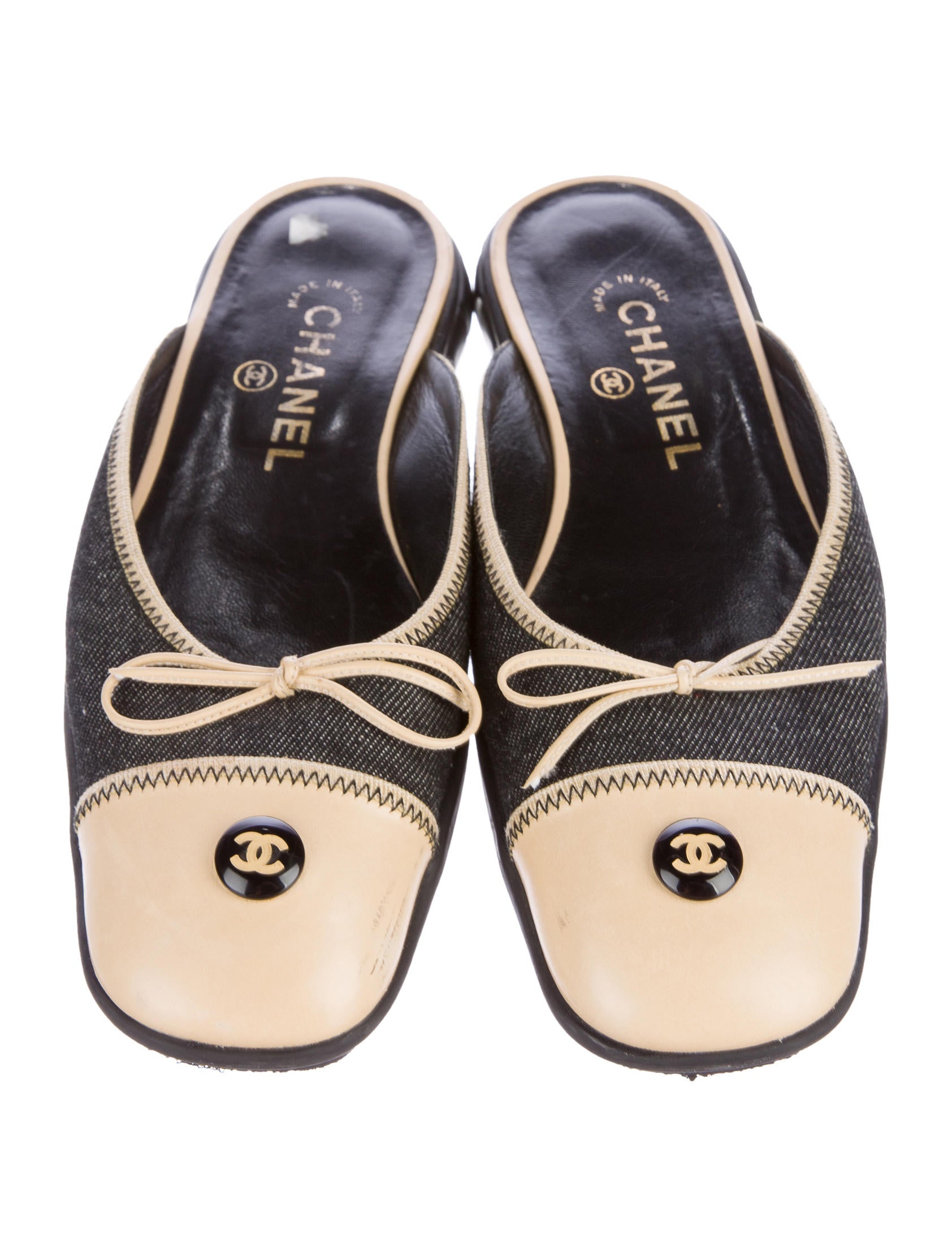 Chanel Denim SlipOn Mules Shoes CHA185898 The RealReal