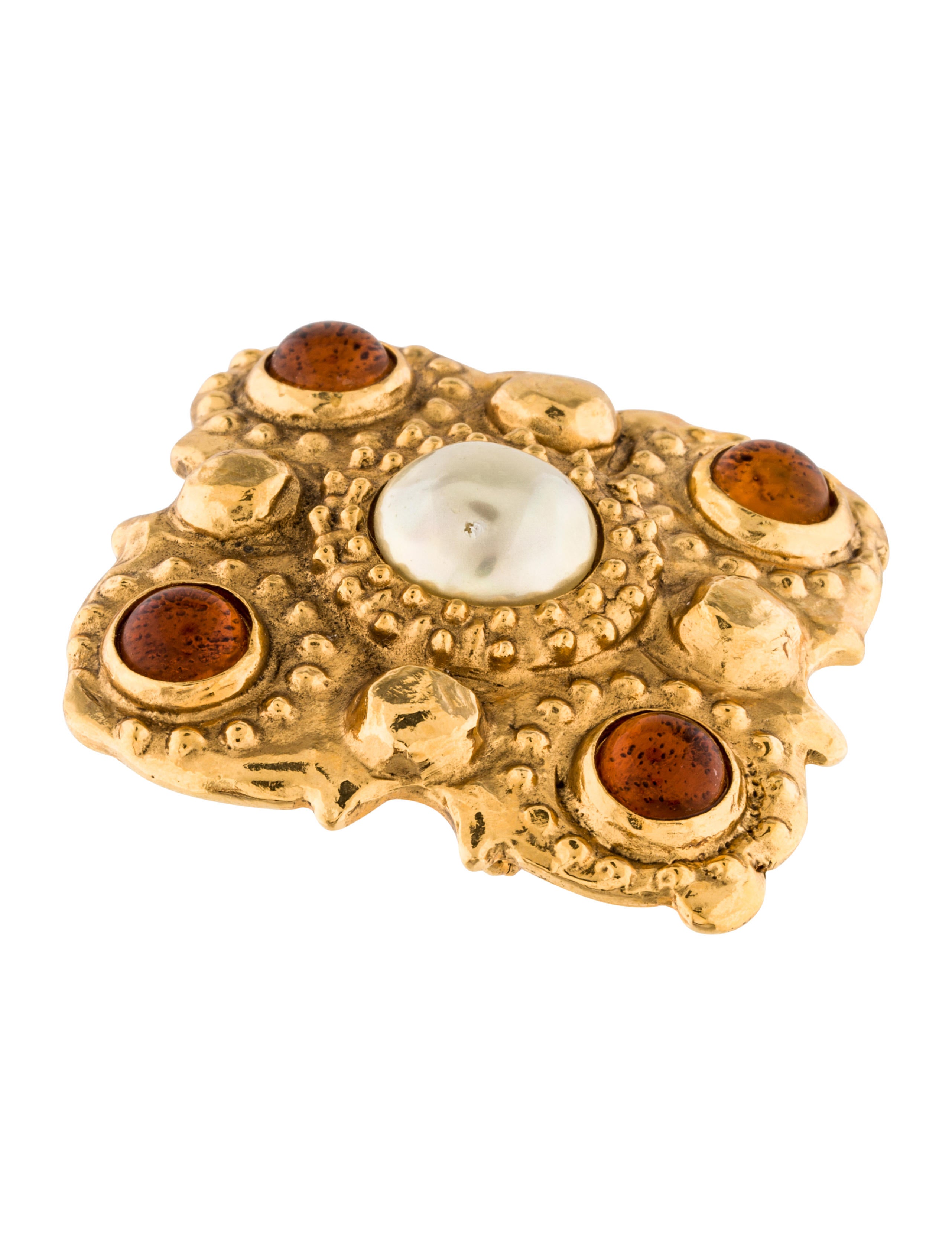 Chanel Faux Pearl & Resin Brooch Brooches CHA186553 The RealReal