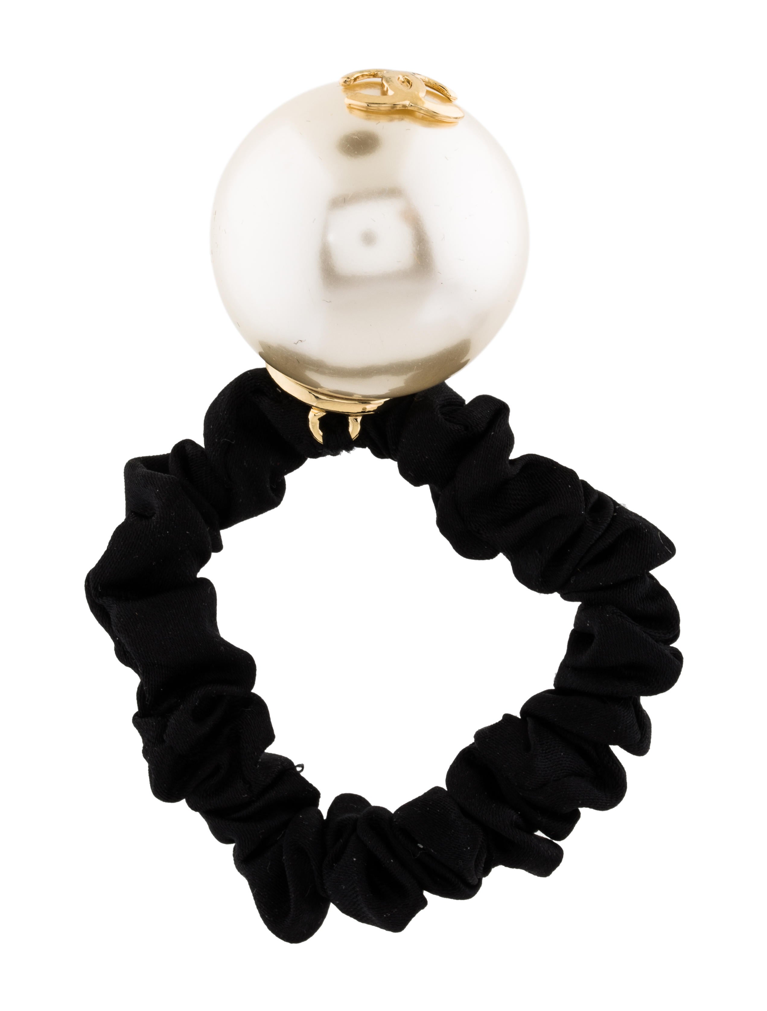 Chanel Pearl Hair Tie - Black Hair Accessories, Accessories