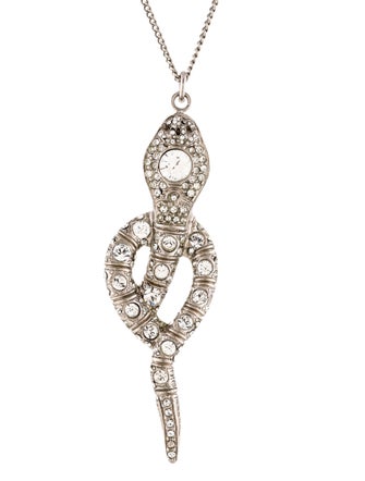 Chanel Crystal Snake Pendant Necklace