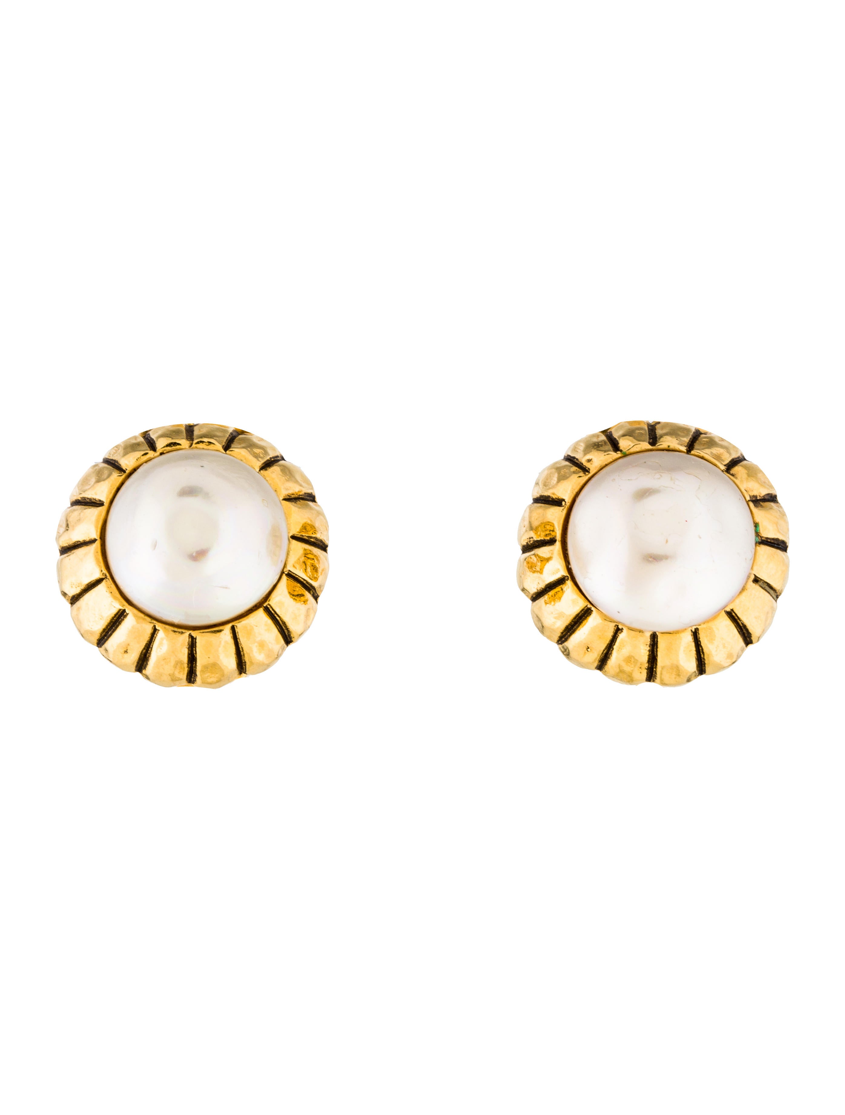 Chanel Faux Pearl ClipOn Earrings Earrings CHA191322 The RealReal