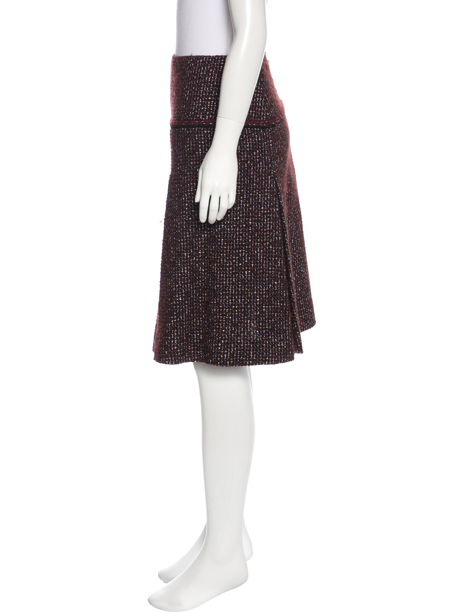 Chanel Pleated Tweed Skirt