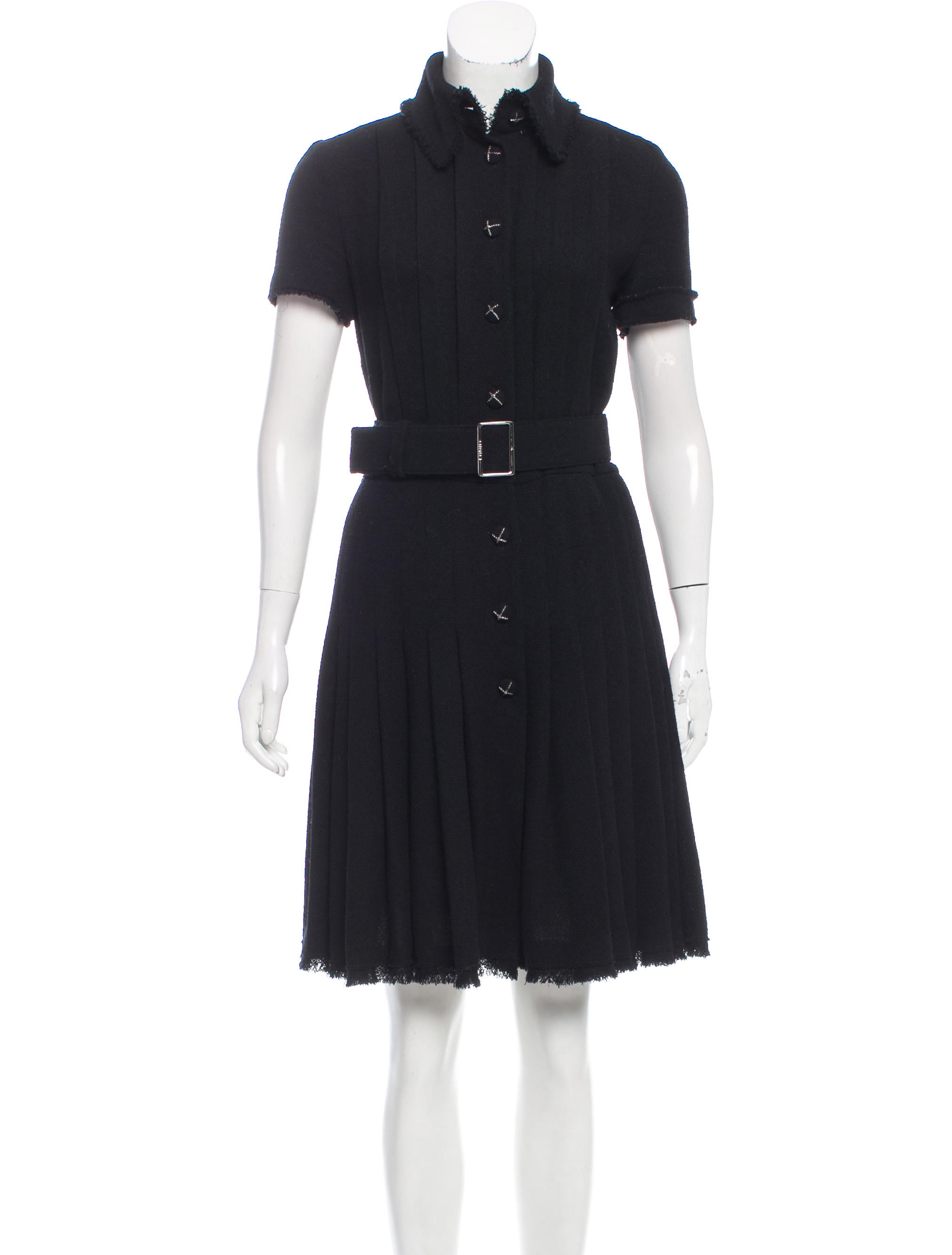pleated wool dress