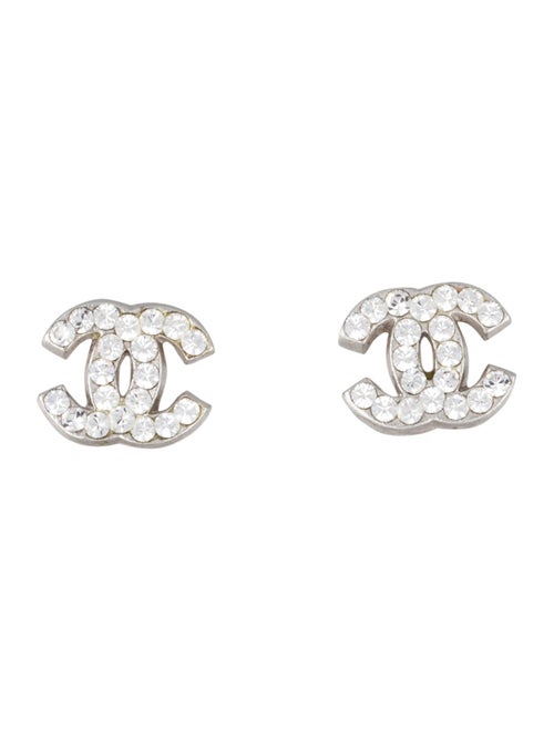 Chanel Mini CC Crystal Stud Earrings
