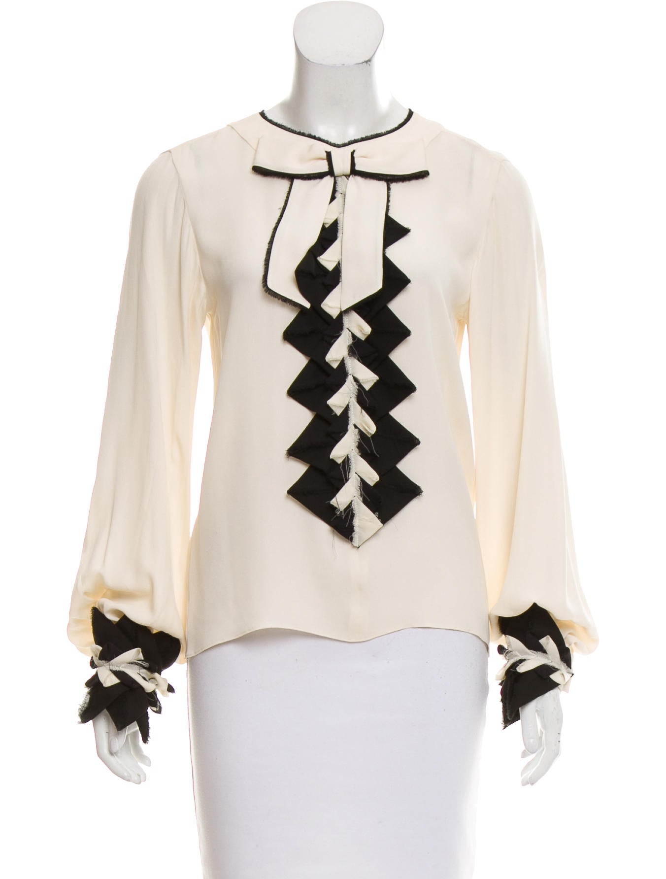 Chanel Pleated Silk Blouse