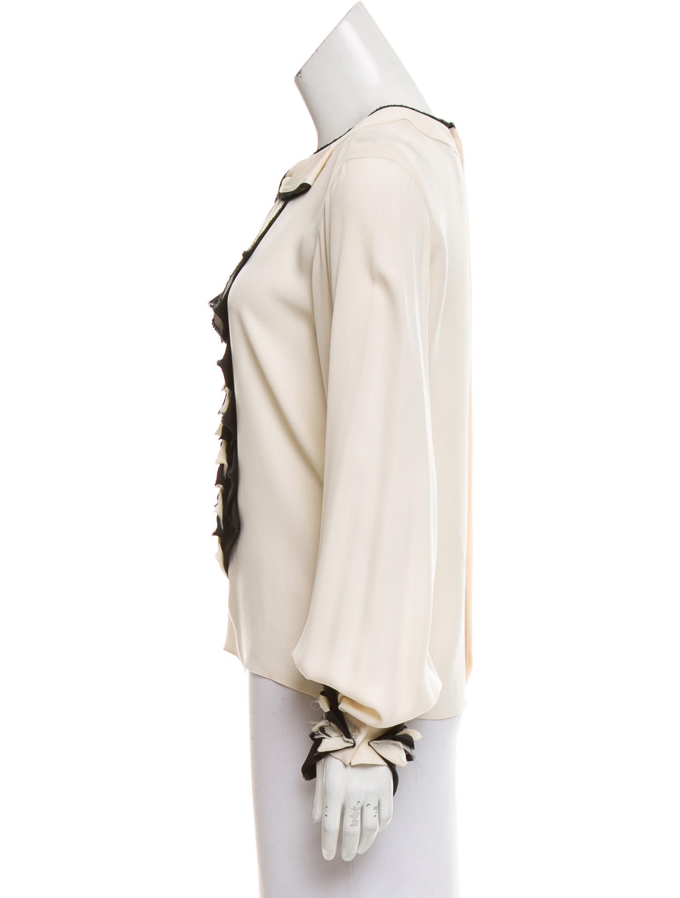 Chanel Pleated Silk Blouse