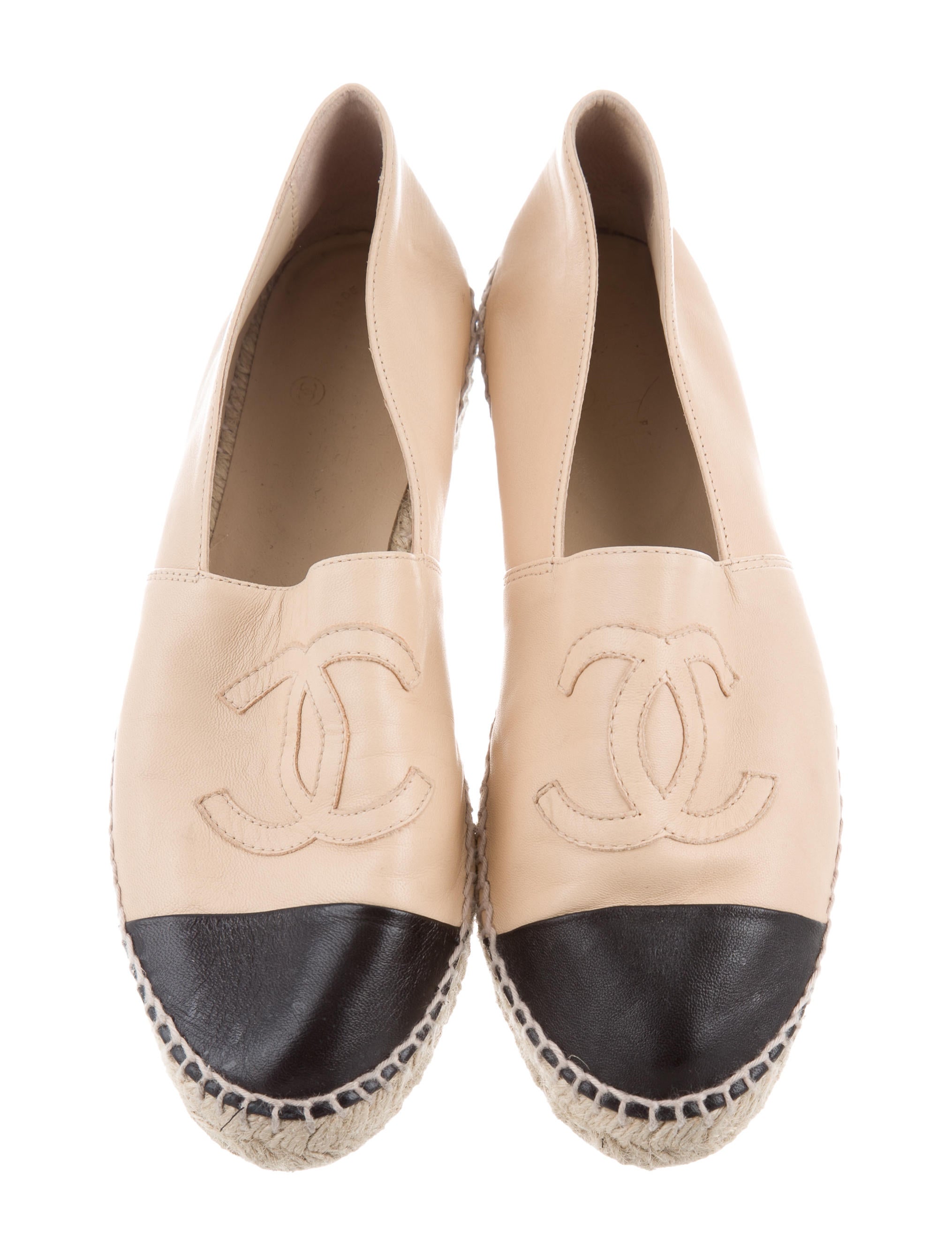 Chanel Lambskin CC Espadrille Flats - Shoes - CHA205228 ...