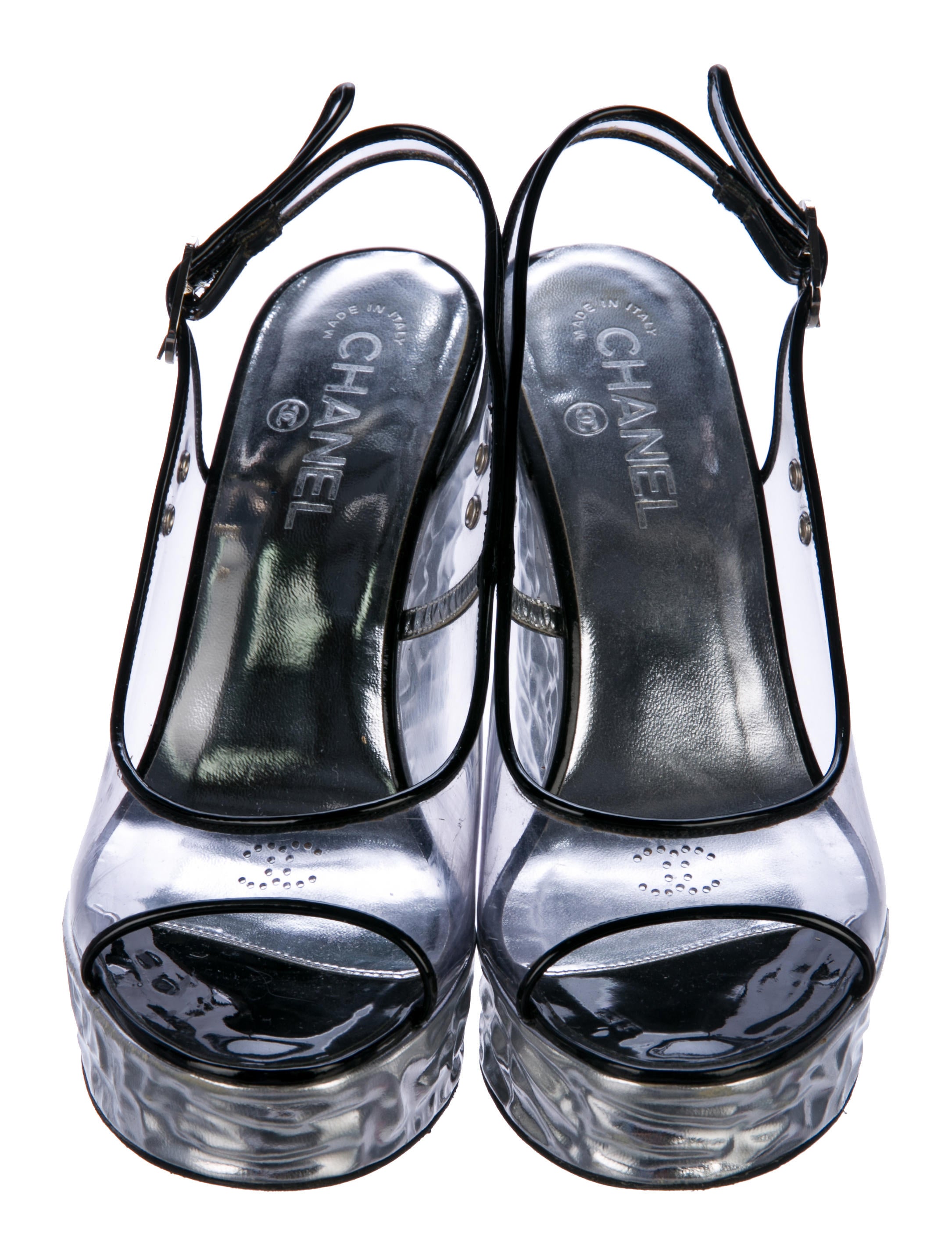 Chanel PVC Slingback Wedge Sandals Shoes CHA205935 Chanel PVC Slingback Wedge Sandals Shoes CHA205935