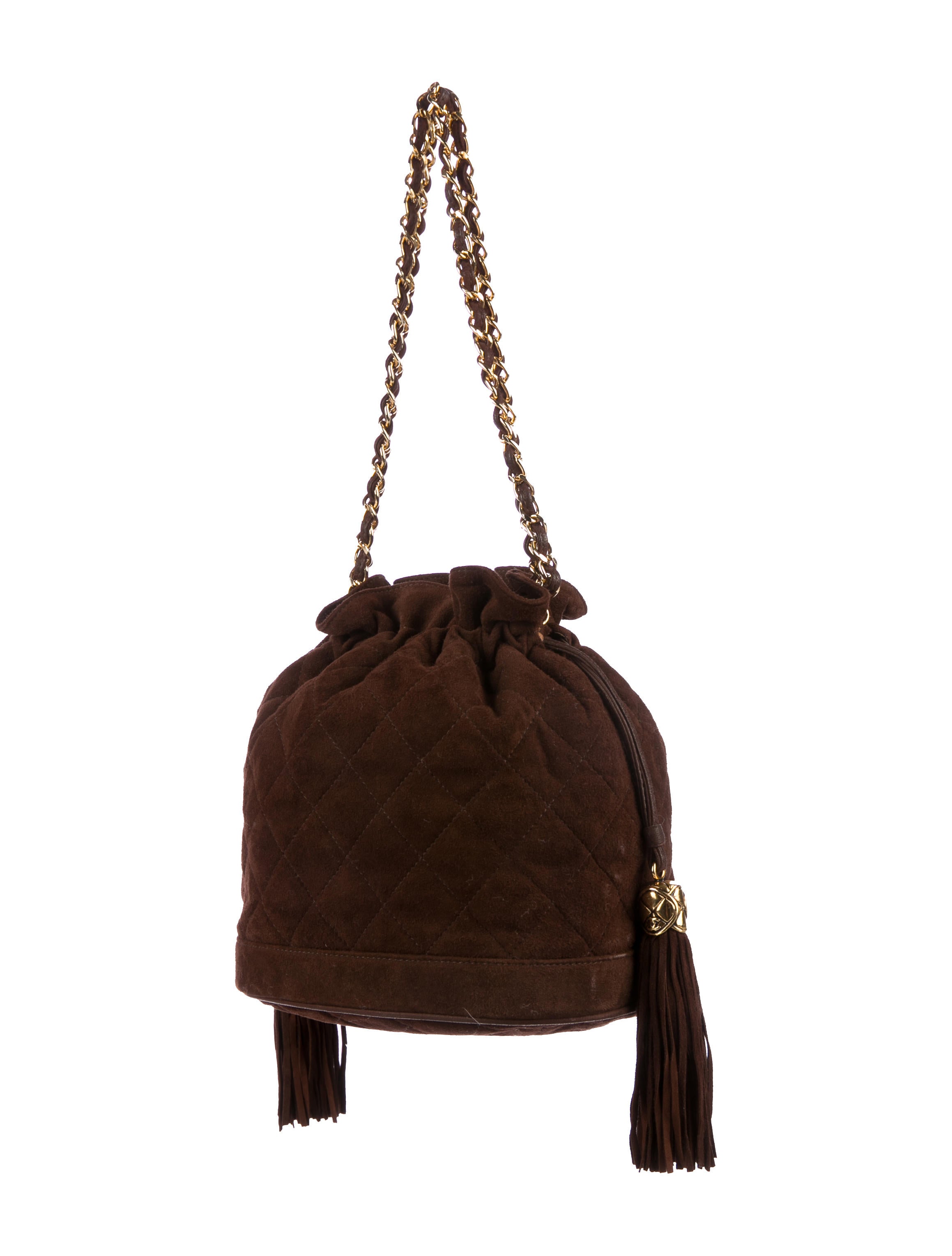 Chanel Vintage Suede Drawstring Bag Handbags CHA207597 The RealReal